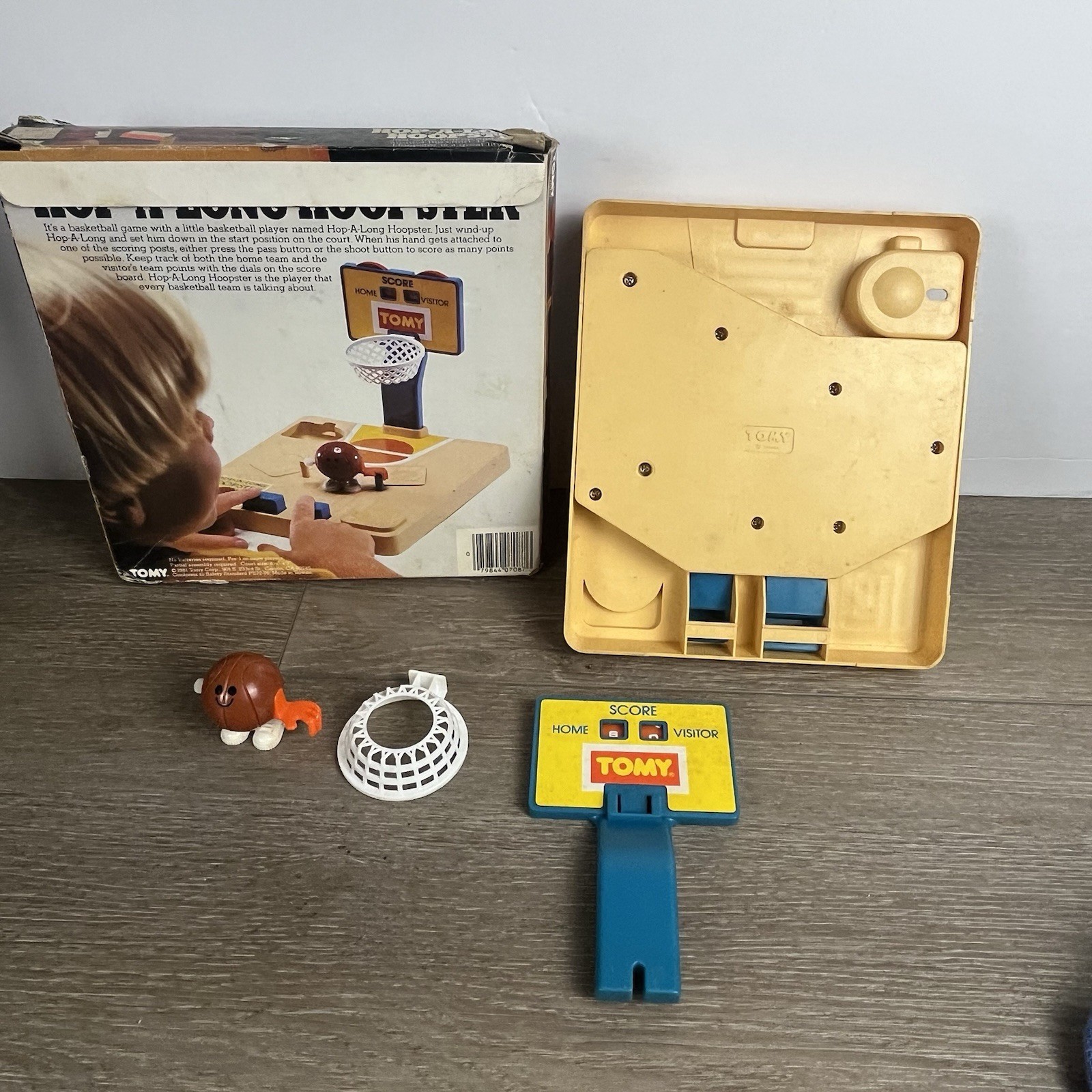 TOMY HOP-A-LONG HOOPSTER Wind-Up Basketball Game Original Box (1981) PARTS ONLY