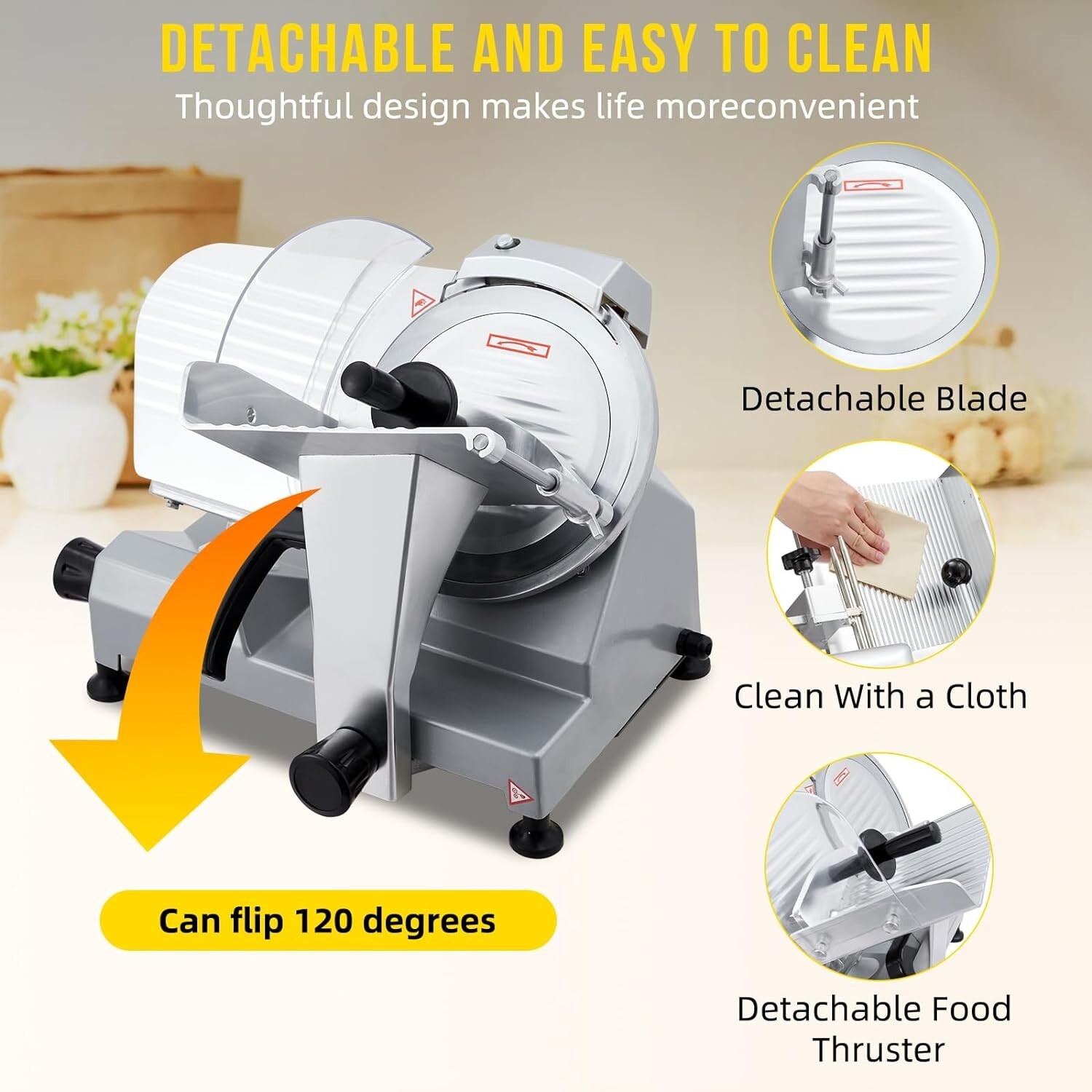 Commercial 8" Electric Meat Slicer Blade Food Slicer Cutter 210W With Child Lock