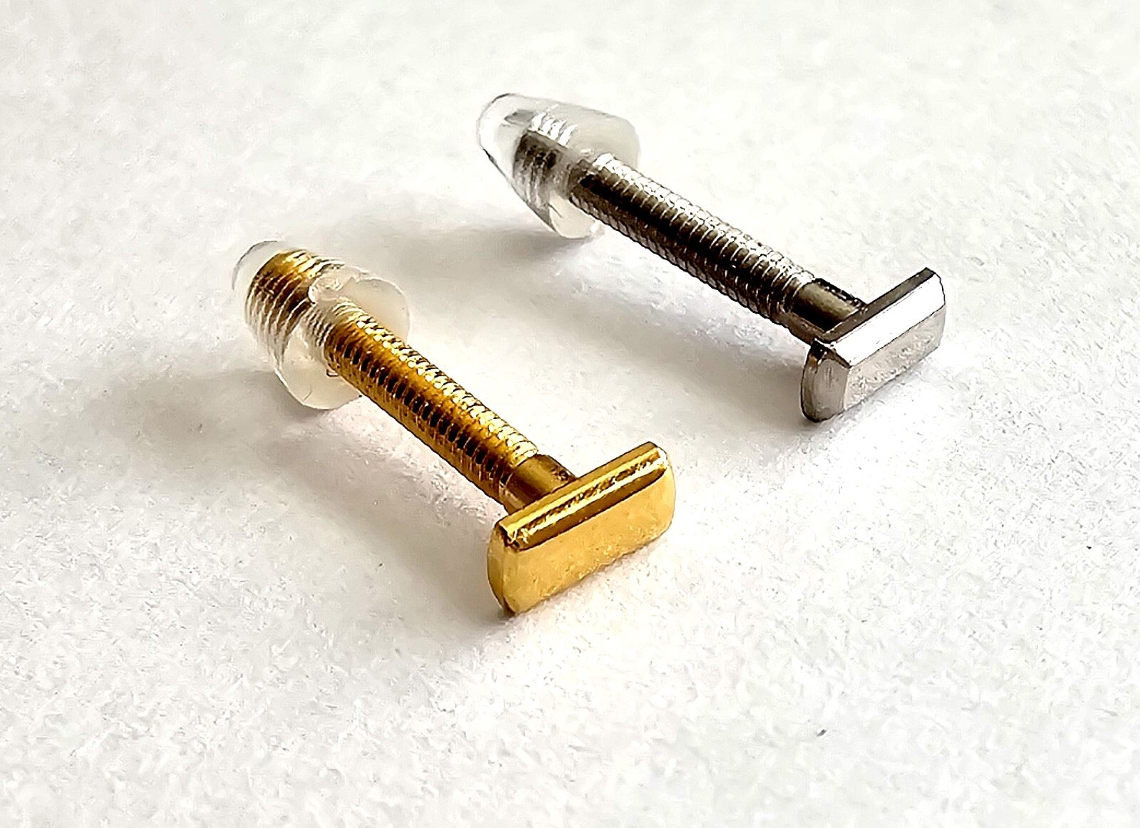 NEW! Auth Curved Rectangle Cartier Screws - Silver/Gold + Free Caps/Washers