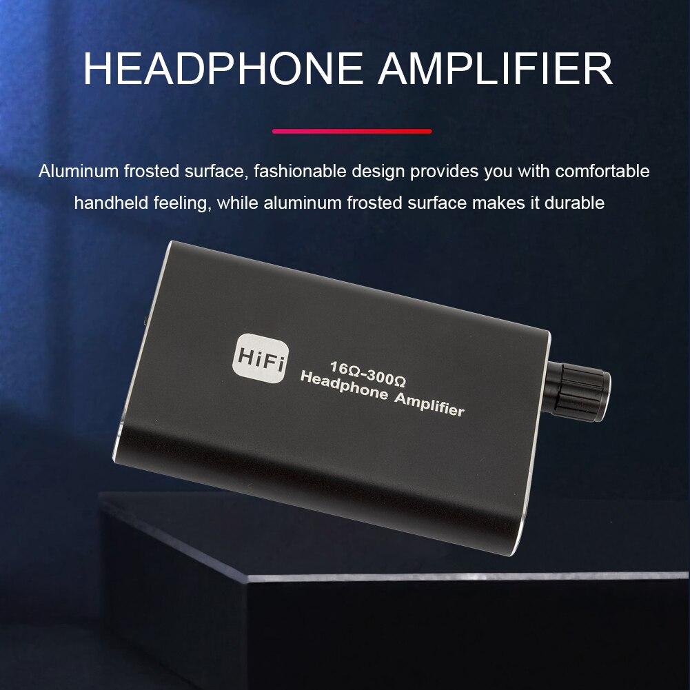 16-300Î© HIFI Headphone Amplifier Portable Earphone AMP 3.5mm w/ Audio USB Cable