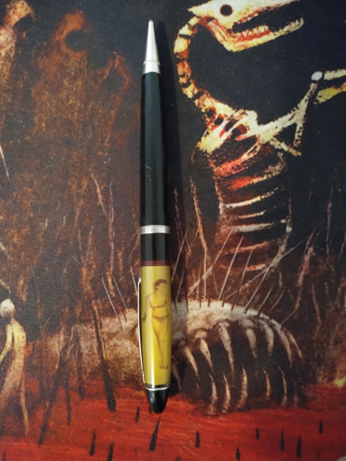 Vintage Stripper Naked Lady Floaty Pen & Pencil Made in Denmark