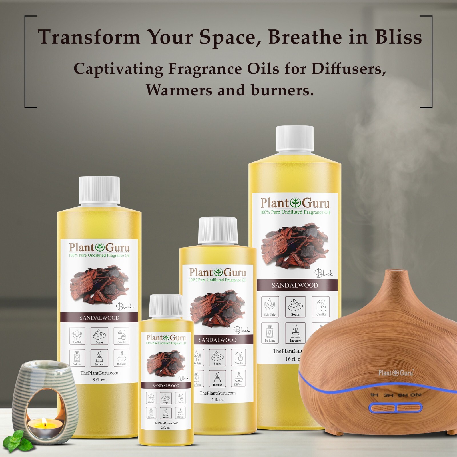 Black Sandalwood Fragrance Oil For Candle, Soap Making, Diffuser and Burners