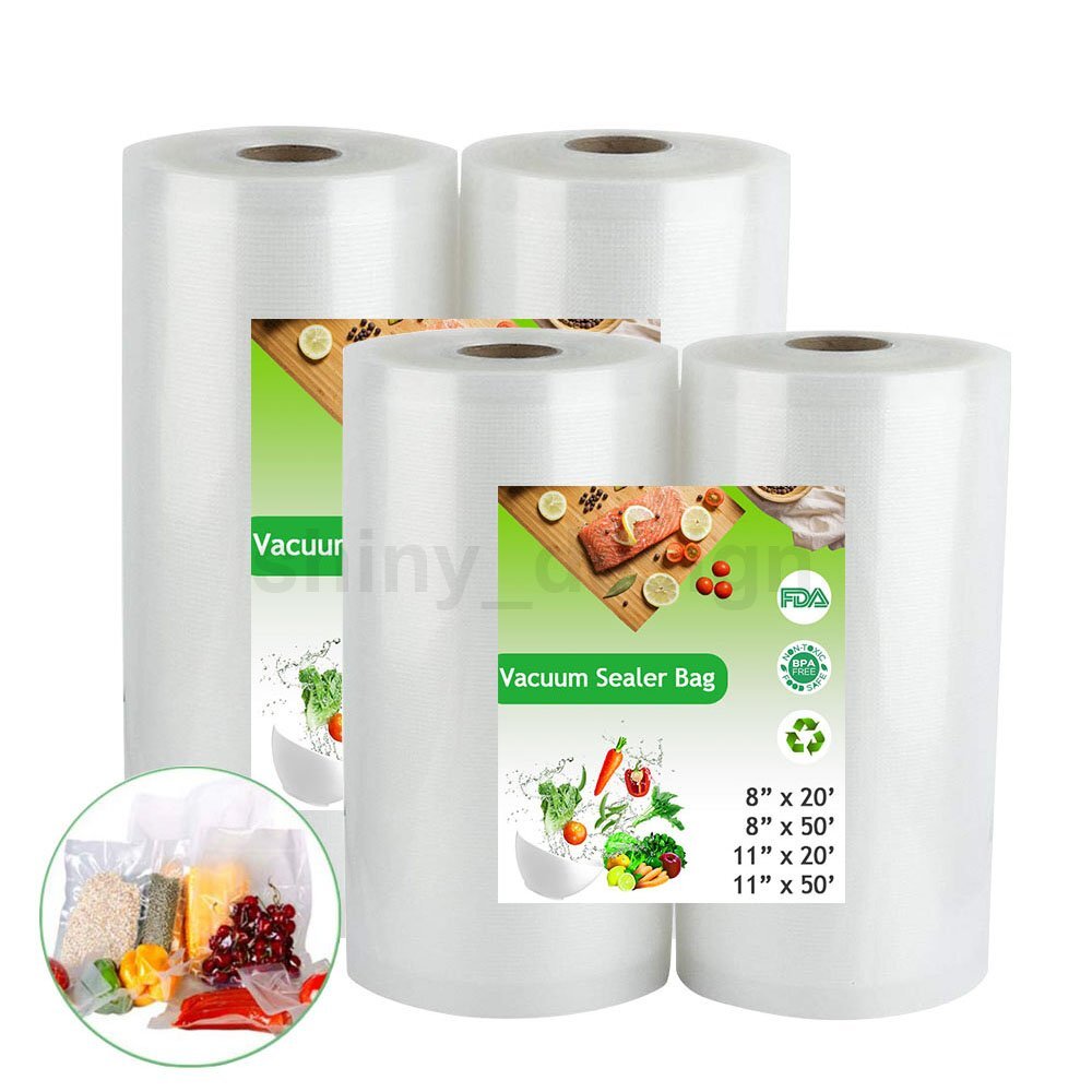 Giant Rolls 8"x50' 11"x50' 8x20 Vacuum Sealer Bags Food Saver Embossed Bag 4 Mil
