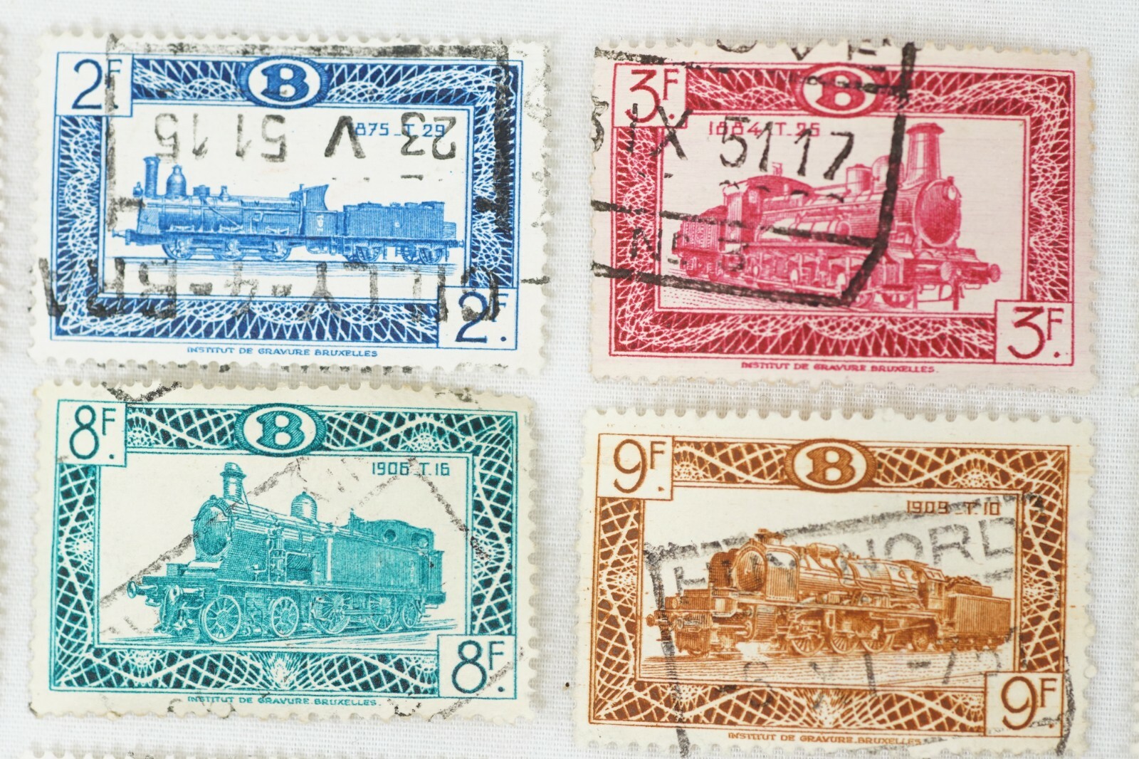 1949 Belgium Locomotive Stamps w/ Commemorative Electric Locomotive Q327