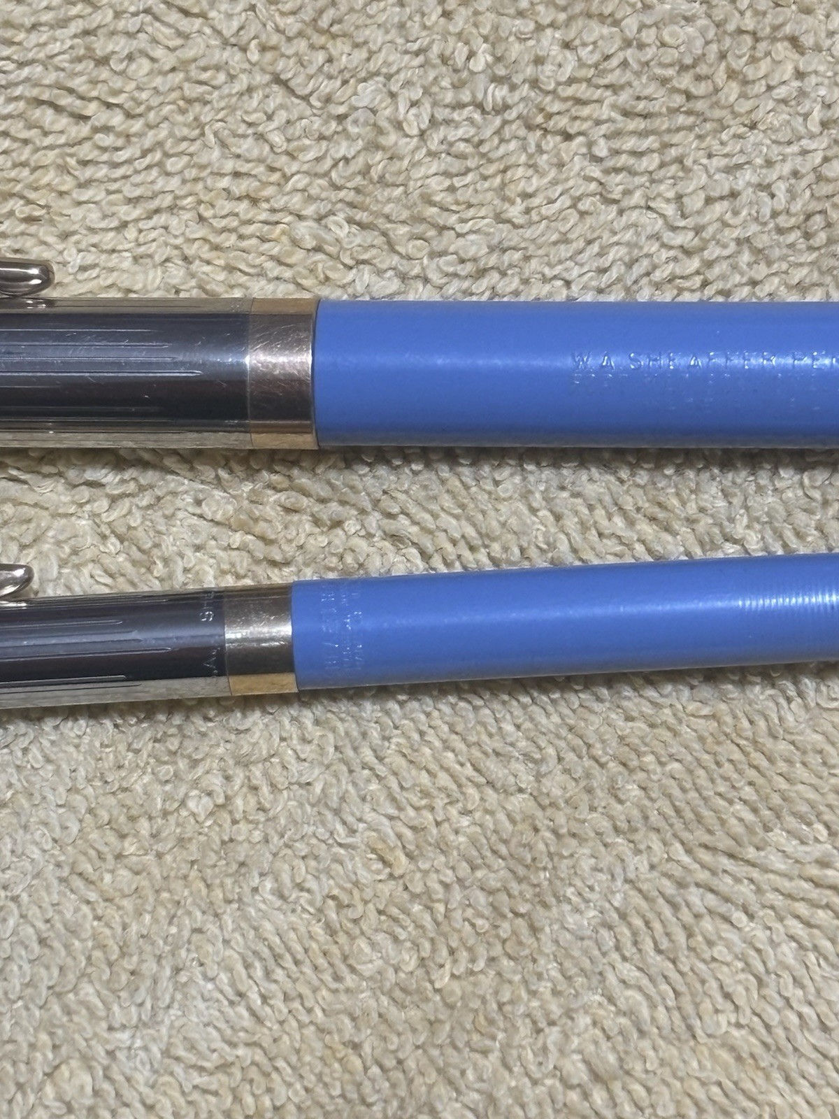 Sheaffer Vintage Snorkel Fountain Pen Mechanical Pencil Periwinkle 14k Nib