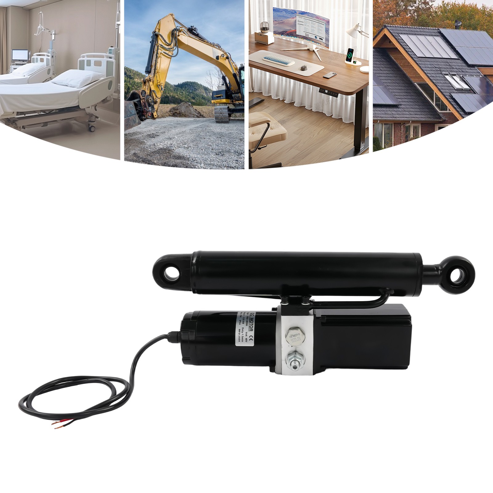 Heavy Duty Electro-Hydraulic Actuator 8" Stroke 4409 lbs Lift 12V 800W