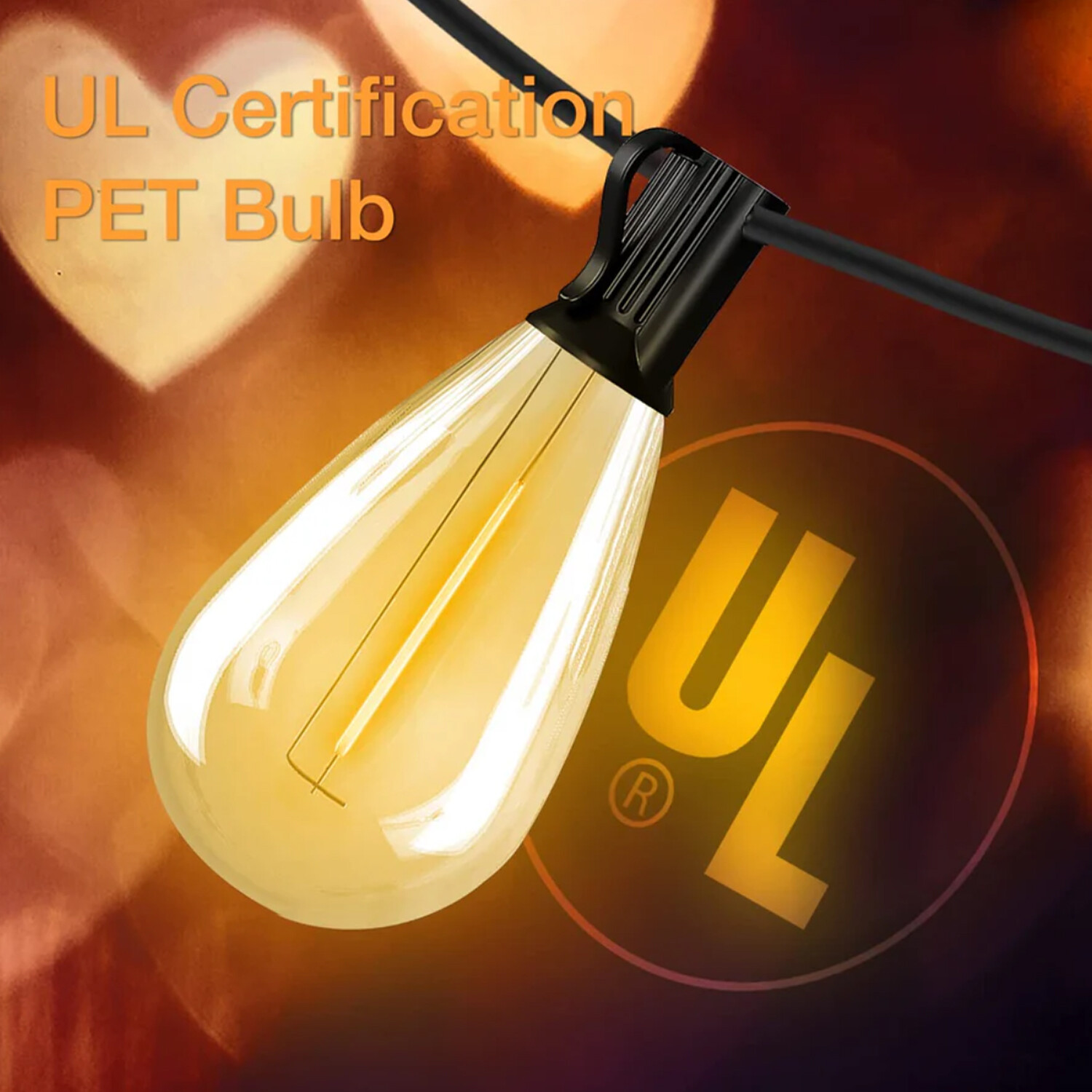 50FT - 400FT LED Outdoor String Lights Dimmable Waterproof ST38 LED Patio Lights