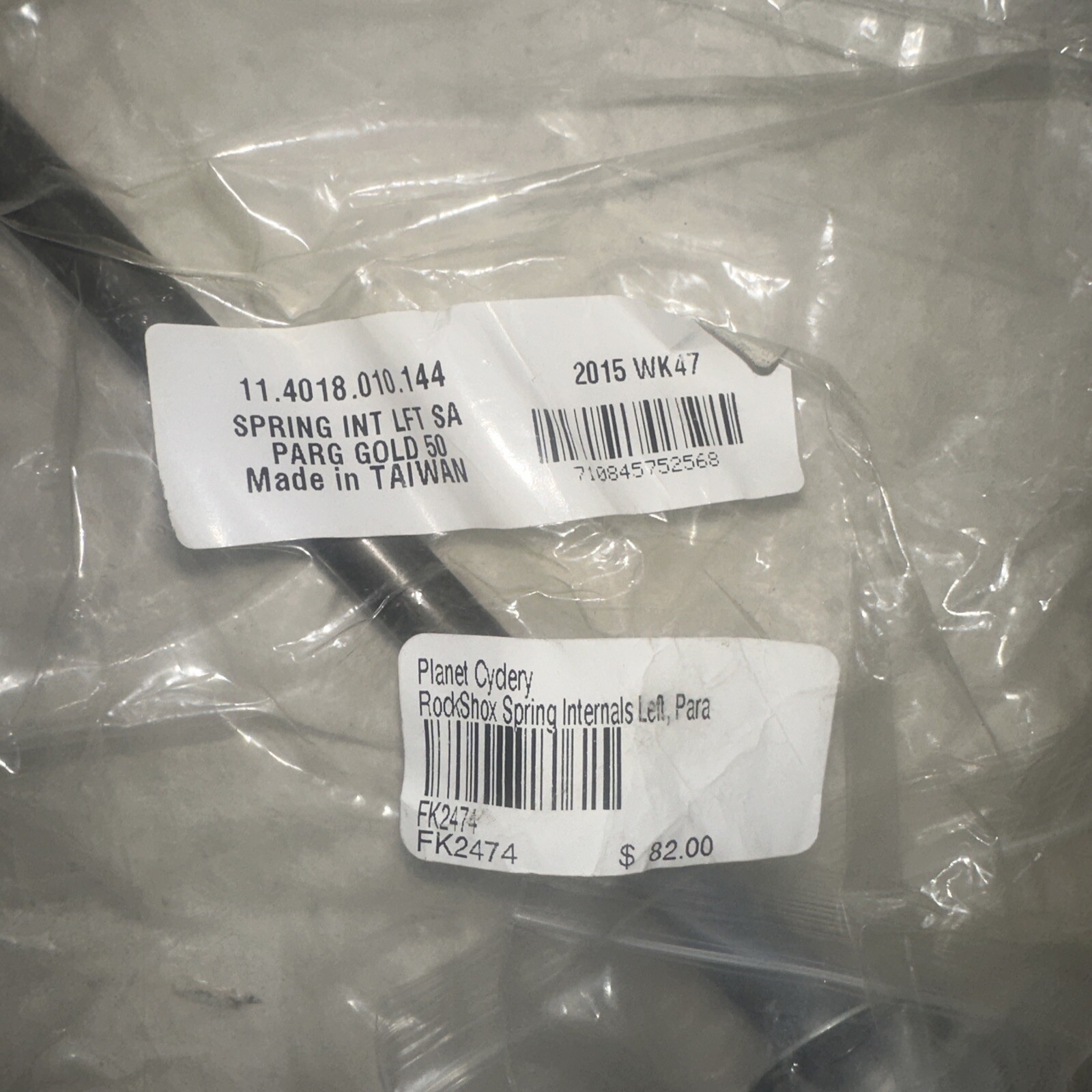 RockShox Spring Internals Left, Paragon Gold A1, 50mm Solo Air Assembly Rebuild