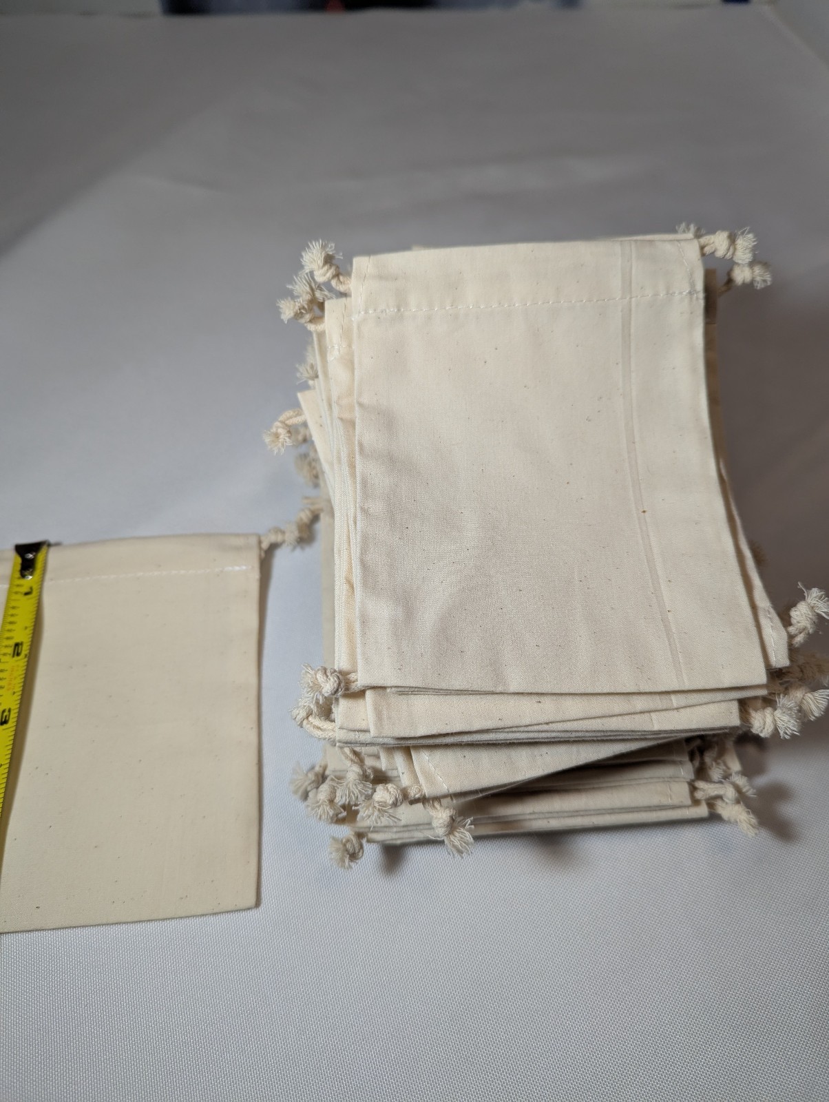 50 count - 4 x 5.5 inch Cotton Muslin Drawstring Bags Wedding Party Favors Gifts