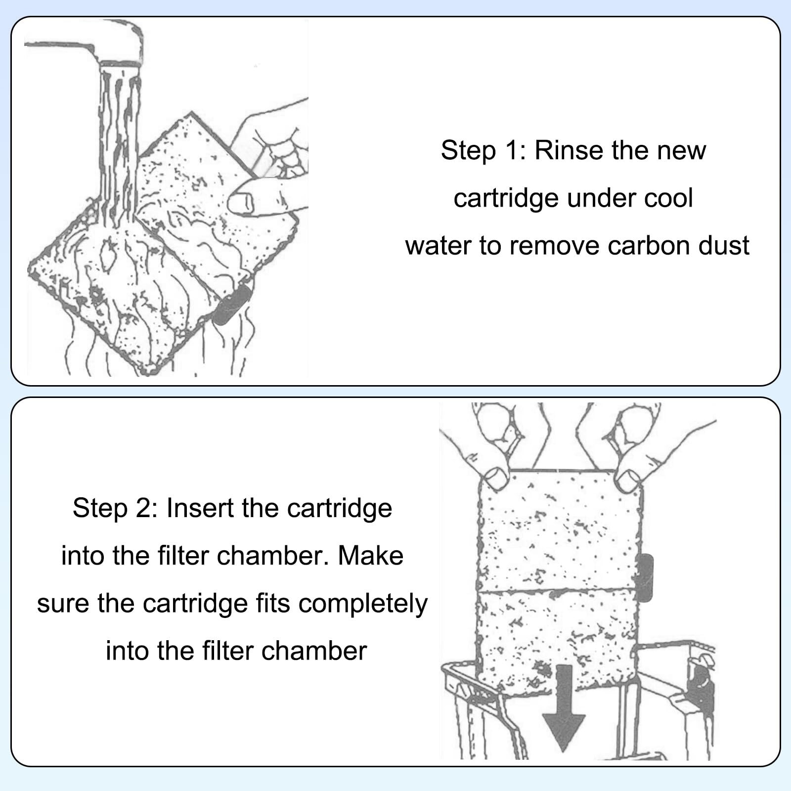 6pcs Filter Cartridges Compatible with Top Fin EF-S & BF5 white, black