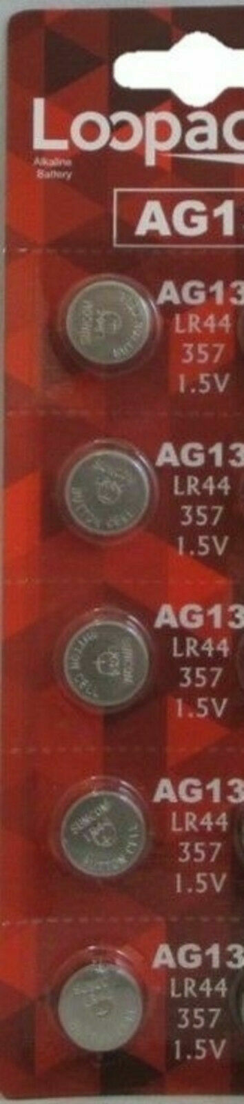 10 AG13 LR44 357 L1154 A76 PX76A 303 D303 LOOPACEL Alkaline Button Cell Battery