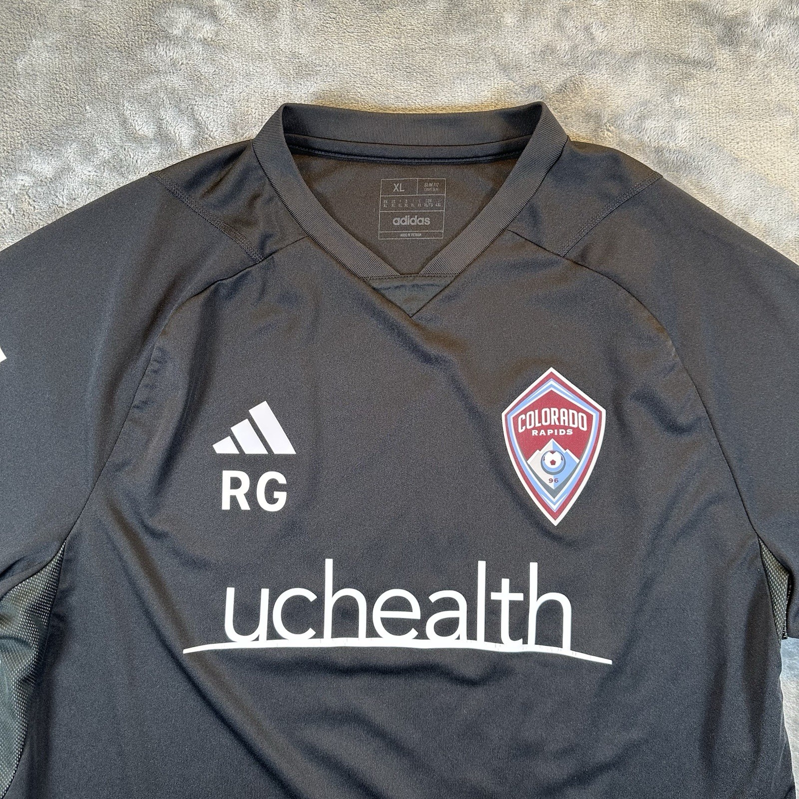 Adidas Colorado Rapids Shirt Mens XL Black Short Sleeve Slim Fit Jersey Soccer