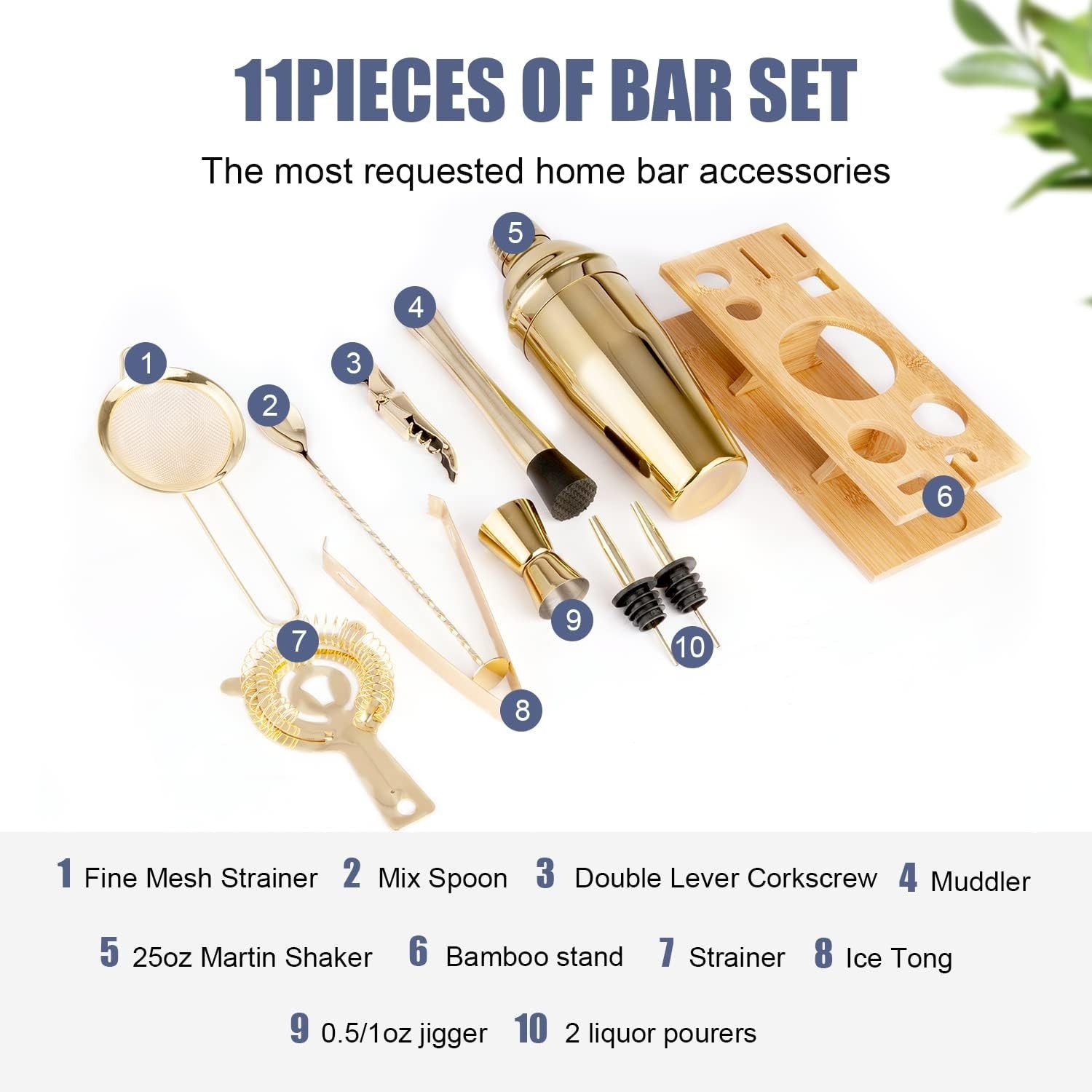 Stylish Gold Drink Mixer - Professional Bartending Set