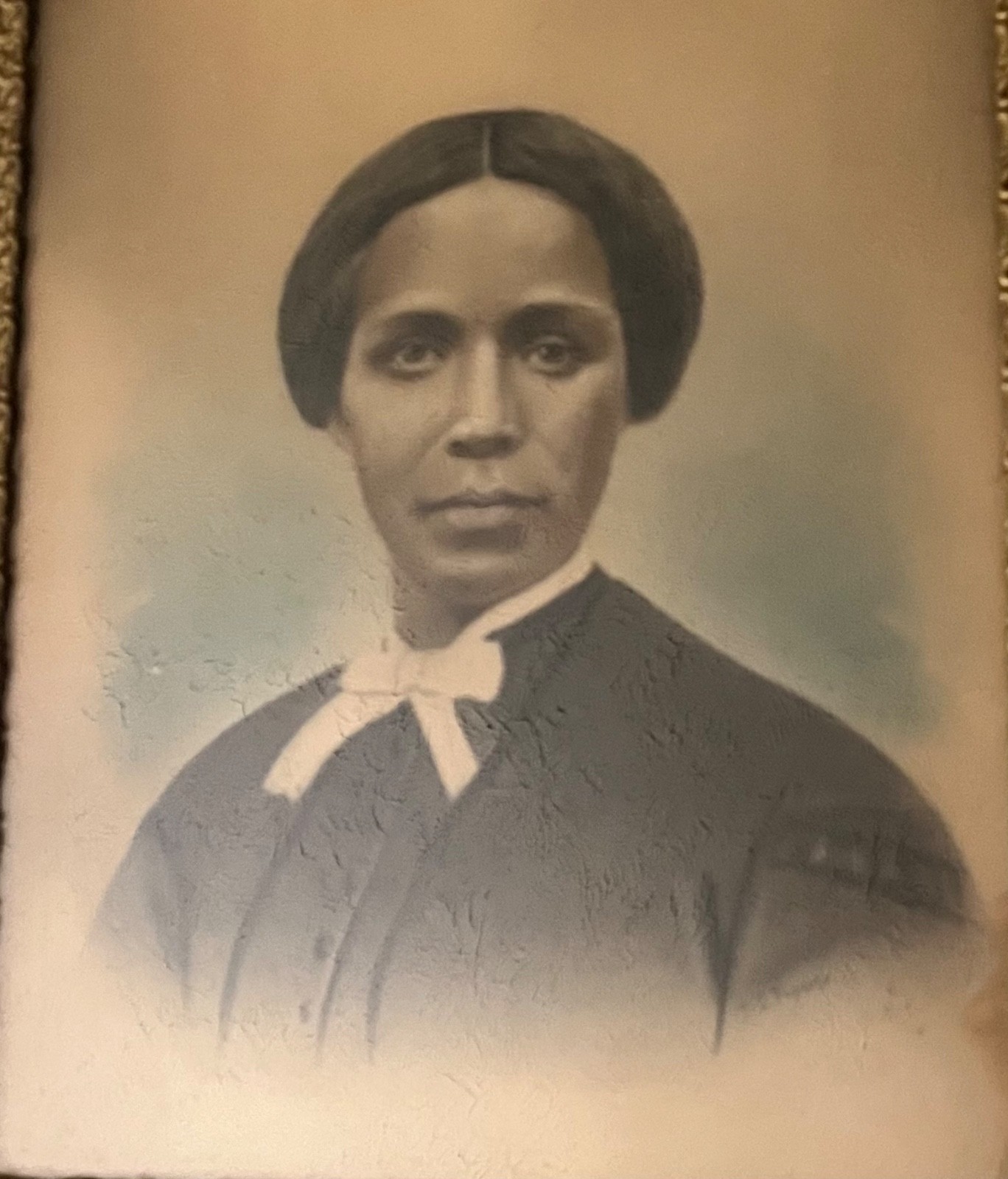 19c Charcoal Portrait Beautiful African American Women signed DE Fogarty