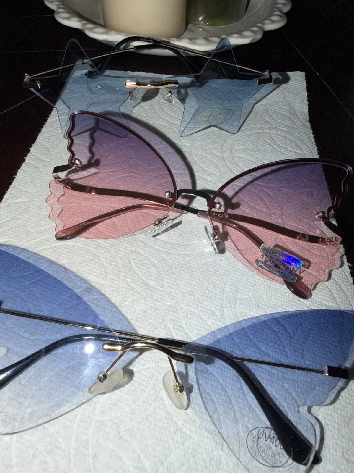 Girls Sunglasses- 3 Pairs of Tinted UV Protection. Fun Girly Frames. Brand New
