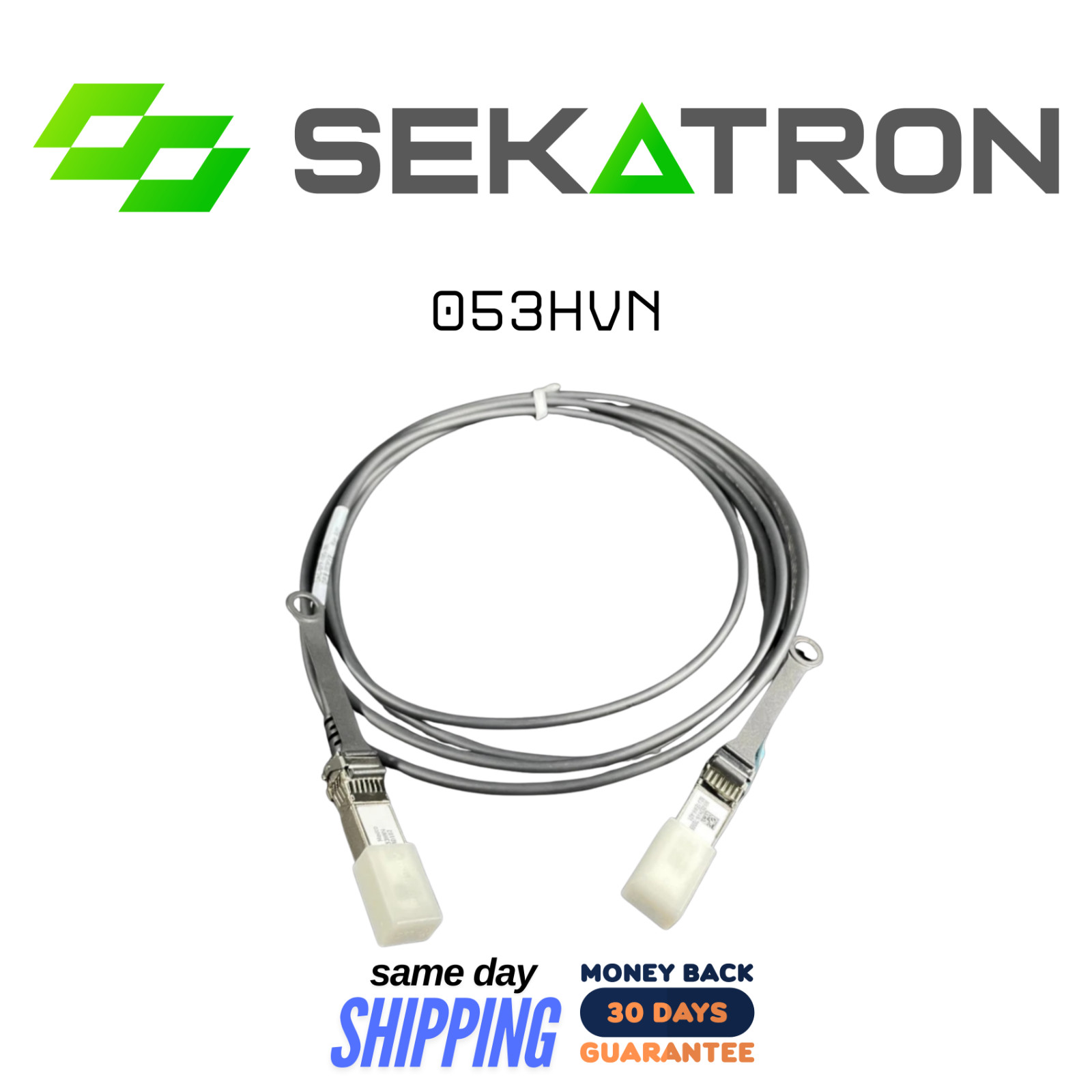 🔌 Dell 053HVN • 10GbE SFP+ to SFP+ • 3m DAC Twinax Cable • Tested ⚡FastShip