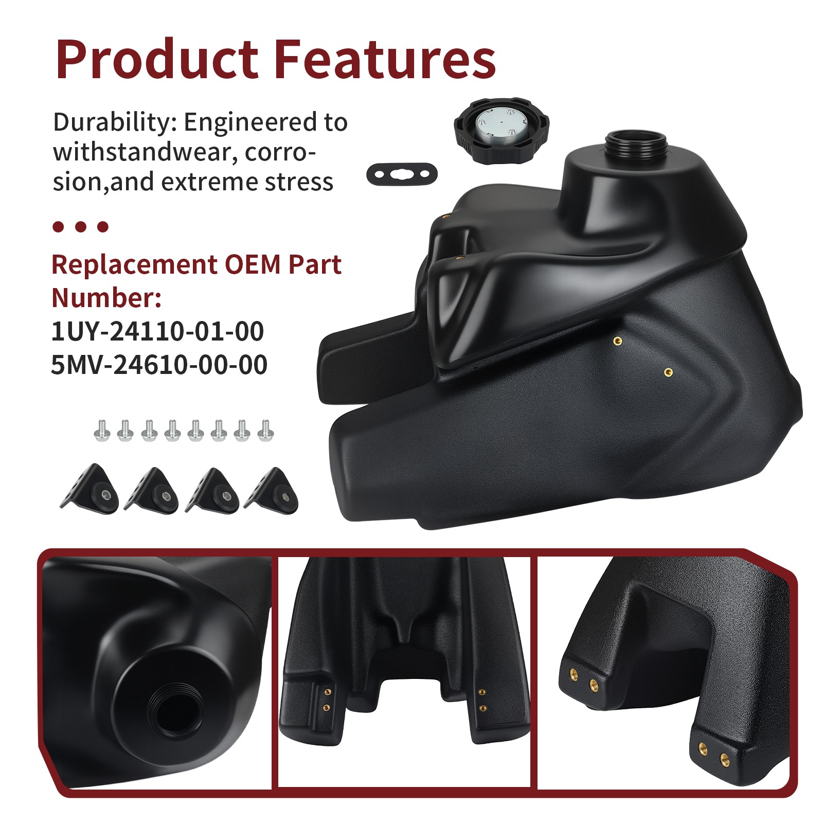 Gas Tank Fuel Oversized 3.8 Gallon for Yamaha YFM350X Warrior 350 1987-2003 2004