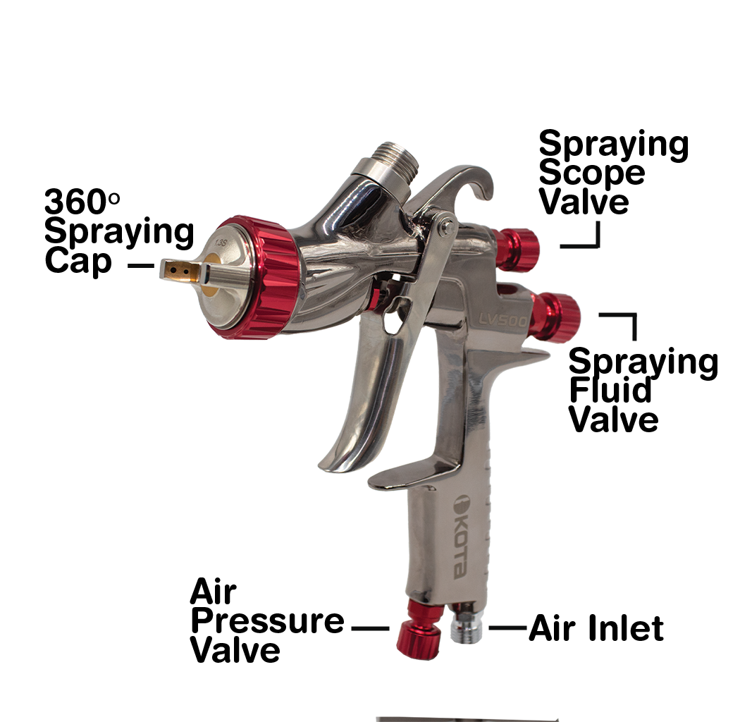 KOTA Paint Spray Gun LVLP 1.3mm or 1.4mm Nozzle (W/O CUP)