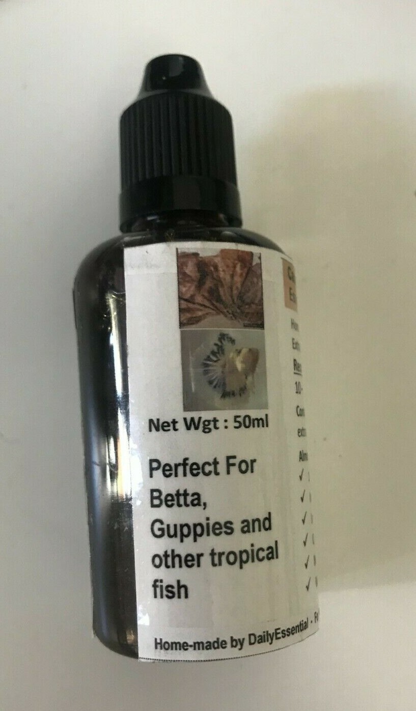 Catappa Extract- Indian Almond Leaf Essence for Bettas & Other Fish 50 mL,100mL