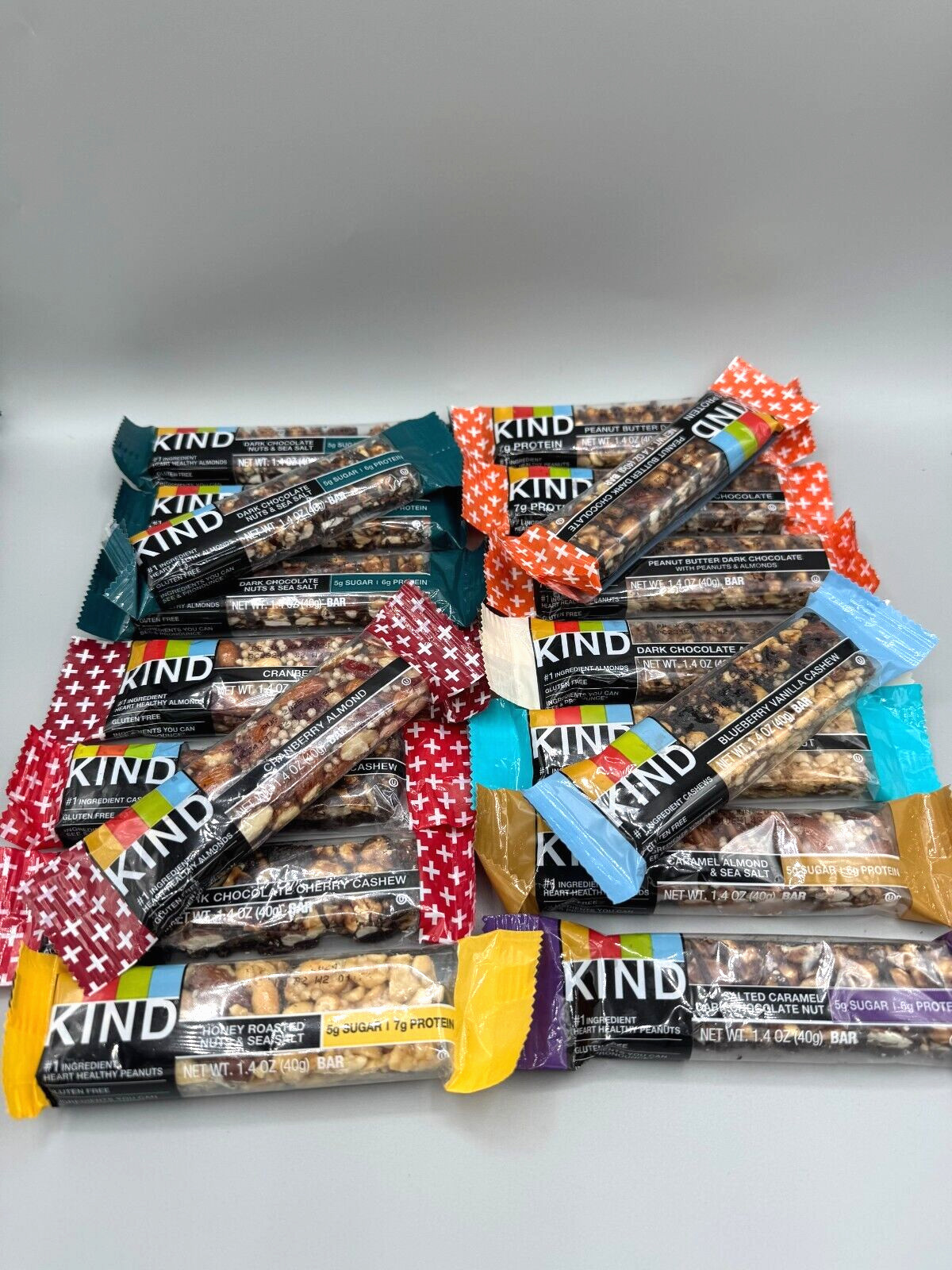 50 ASSORTED FLAVOR NUTS AND SEA SALT PLUS NUT+SEED KIND BARS- 3-8g Protein -