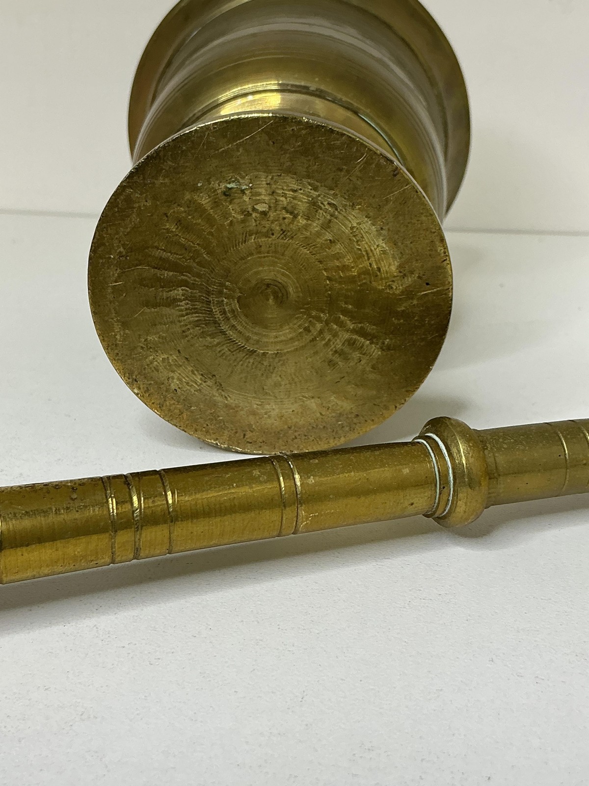 Vintage Solid Brass Mortar And Pestle Tall Footed Cup Apothecary Decor Pharmacy