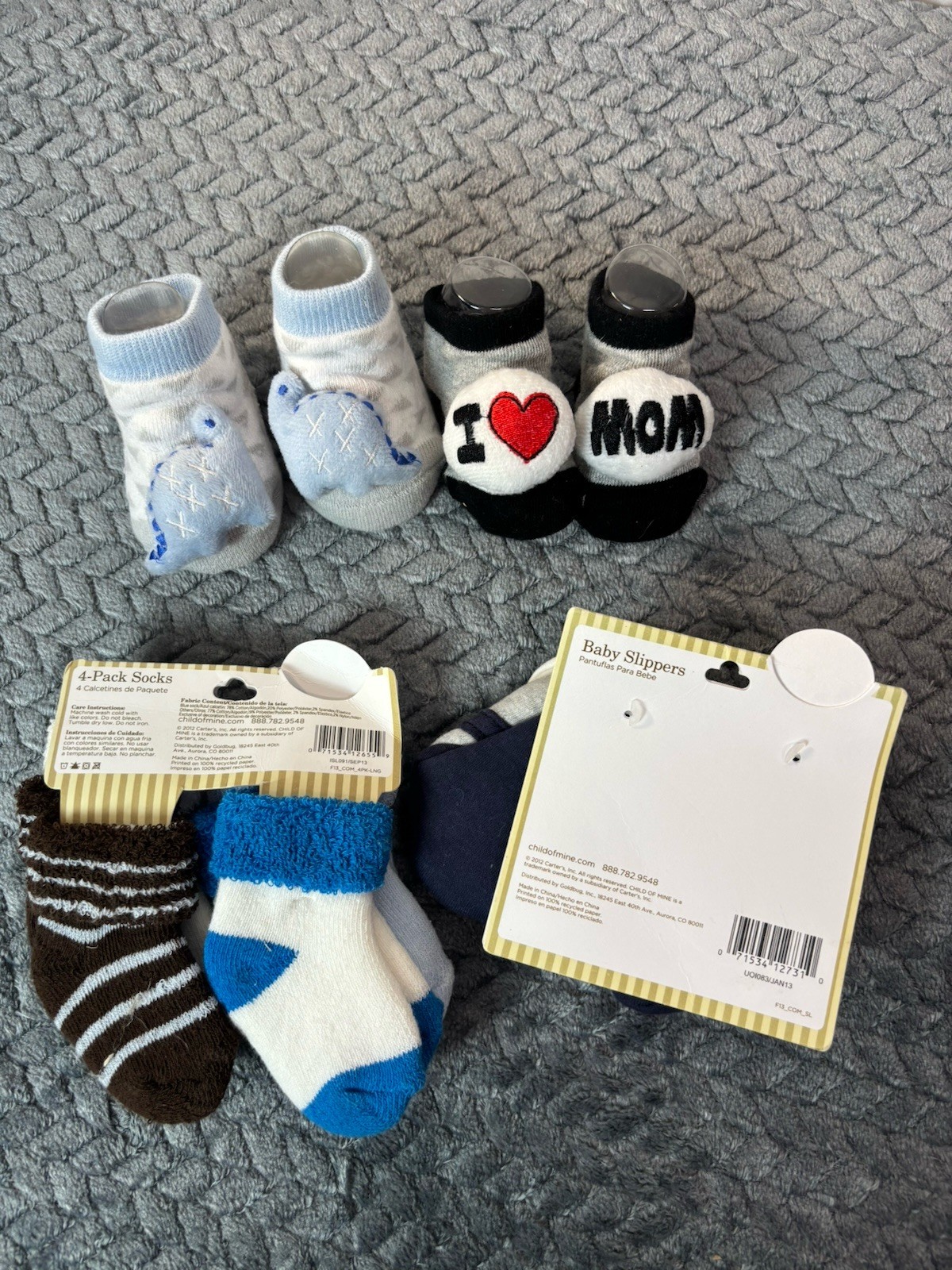 Baby Boy Newborn Gift Handmade Crochet Basket 23pc Set Bibs Socks Swaddles