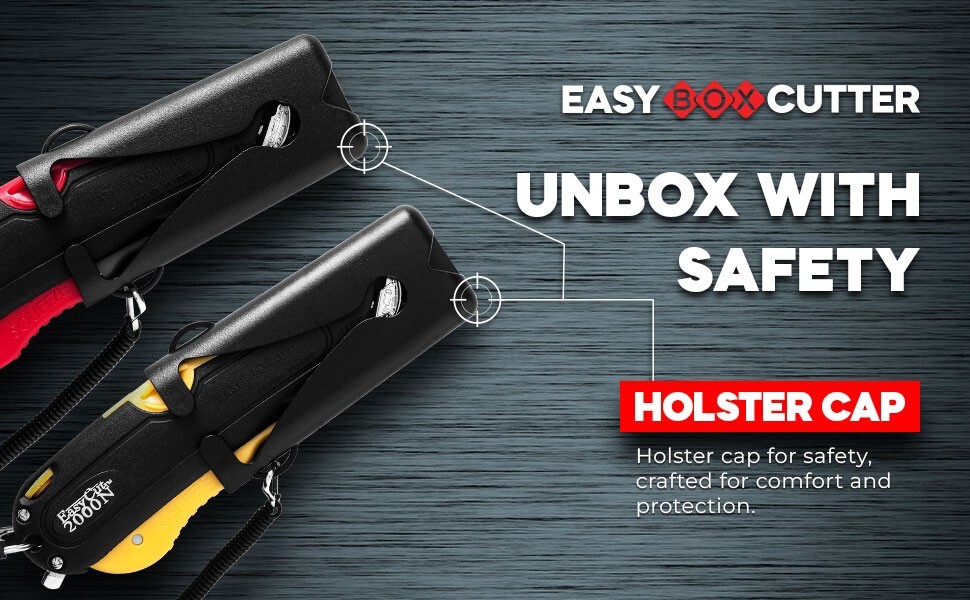 Easy Cut Safety Box Cutter Knife Easycut tool for work cutting Yellow 2000N