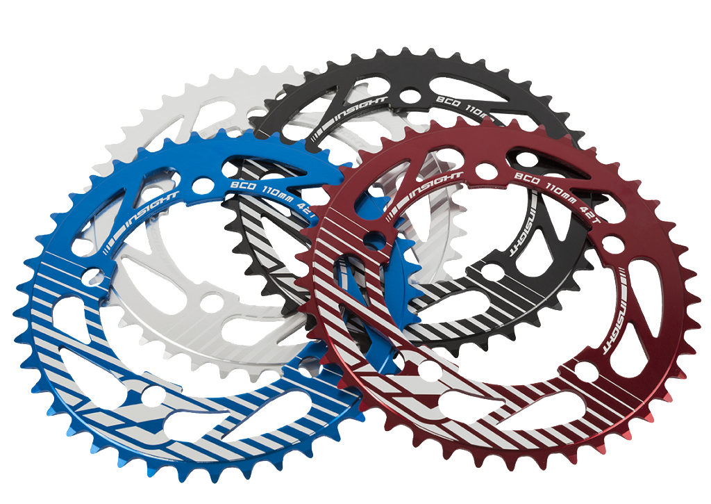 INSIGHT BMX 5 BOLT CHAINRING 110MM red/black/blue/silver