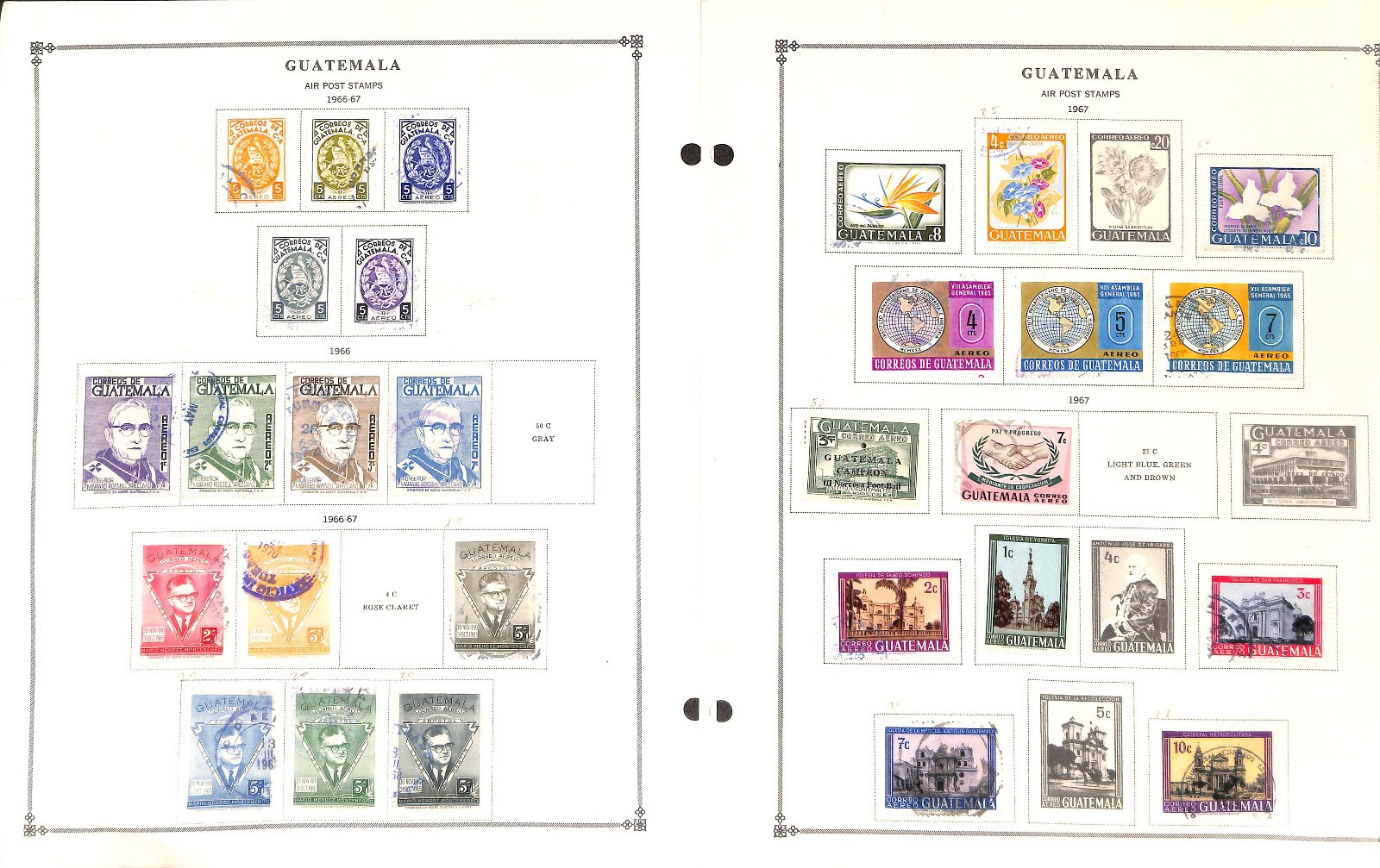 Guatemala Stamp Collection on 50 Scott International Pages, 1871-1976 (BA)