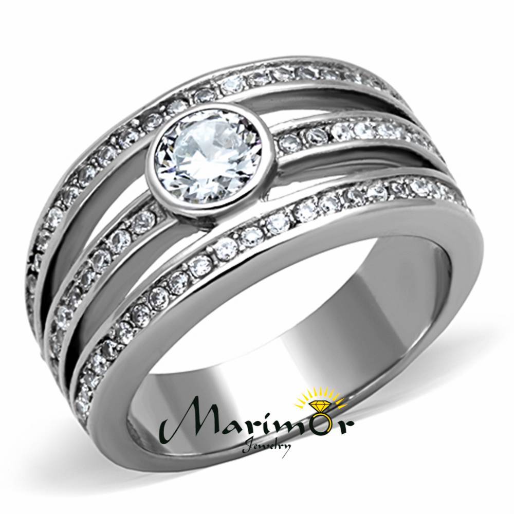 .665 Ct Cubic Zirconia Stainless Steel 316L Anniversary Fashion Ring Sizes 5-10