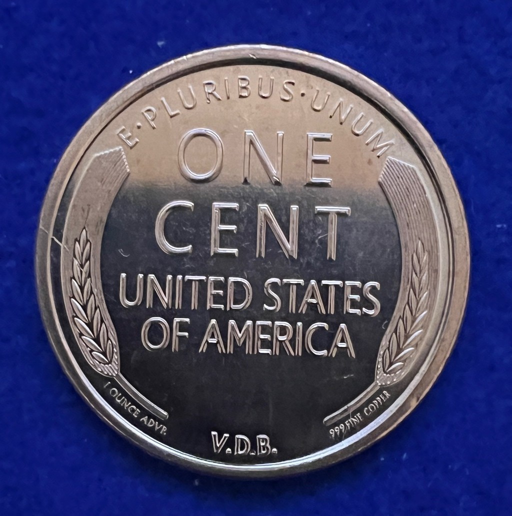 1 OZ Copper Round Lincoln Penny 0.999 Fine Copper