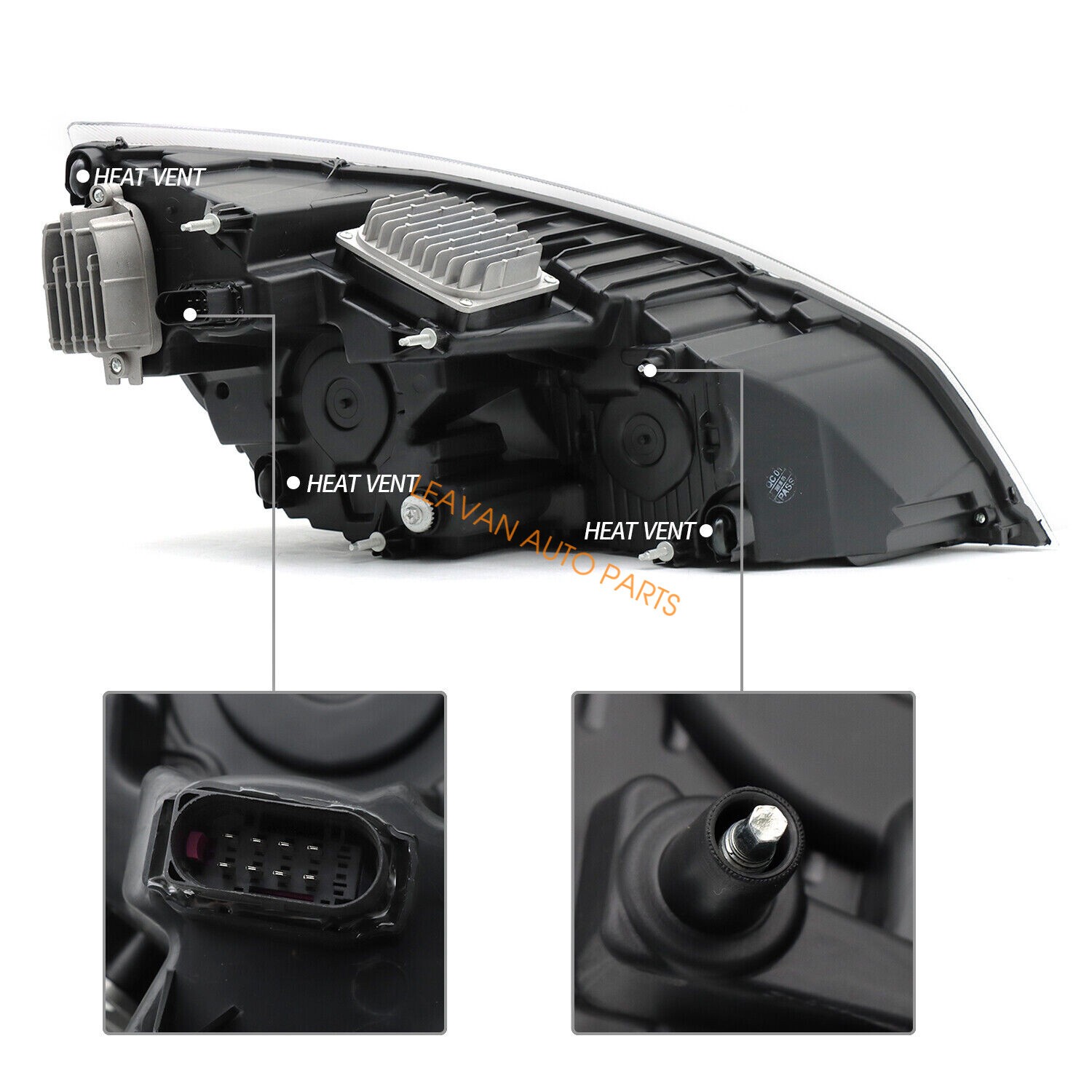 For 2018-2024 Freightliner Cascadia Full LED Black Housing Headlight Left Right