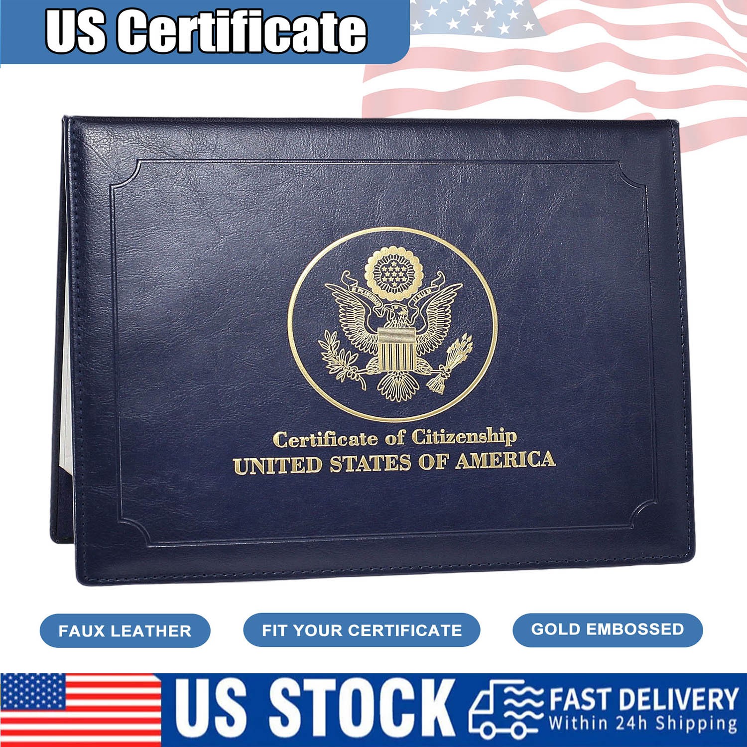US Citizenship Certificate Holder Naturalization Certificate Cover Protector NEW