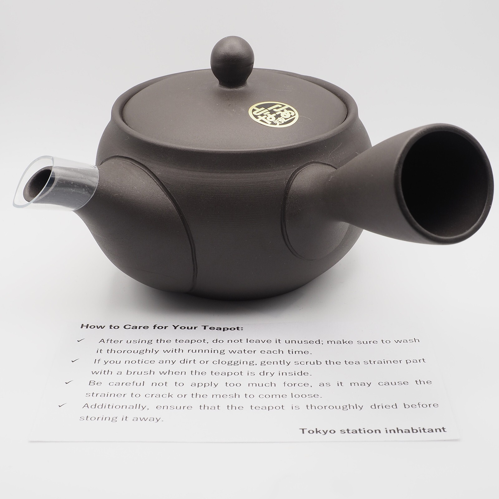Japanese Teapot Kyusu Tokoname Ware 'Dark Gray Ceramesh' 330ml Japan-Made NEW