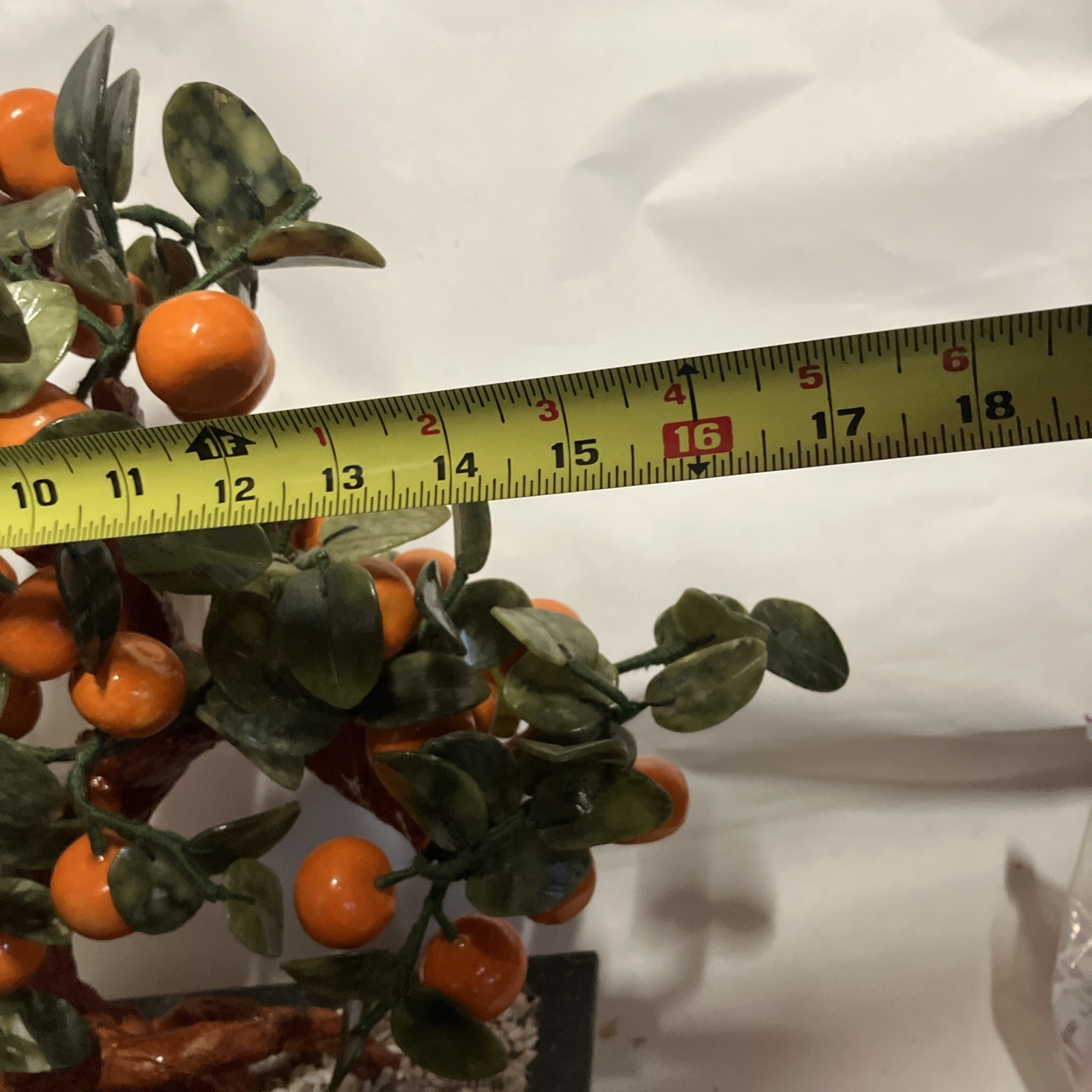 Large Mandarin Orange Jadeite Leaves Bonsai Tree Feng Shui Marble large Stone