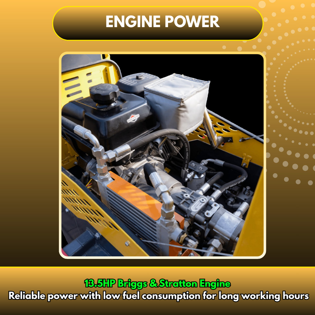 TYPHON FURY 15 Mini Road Roller 1.5Ton 13.5 hp B&S Gas Engine Hydraulic Steering