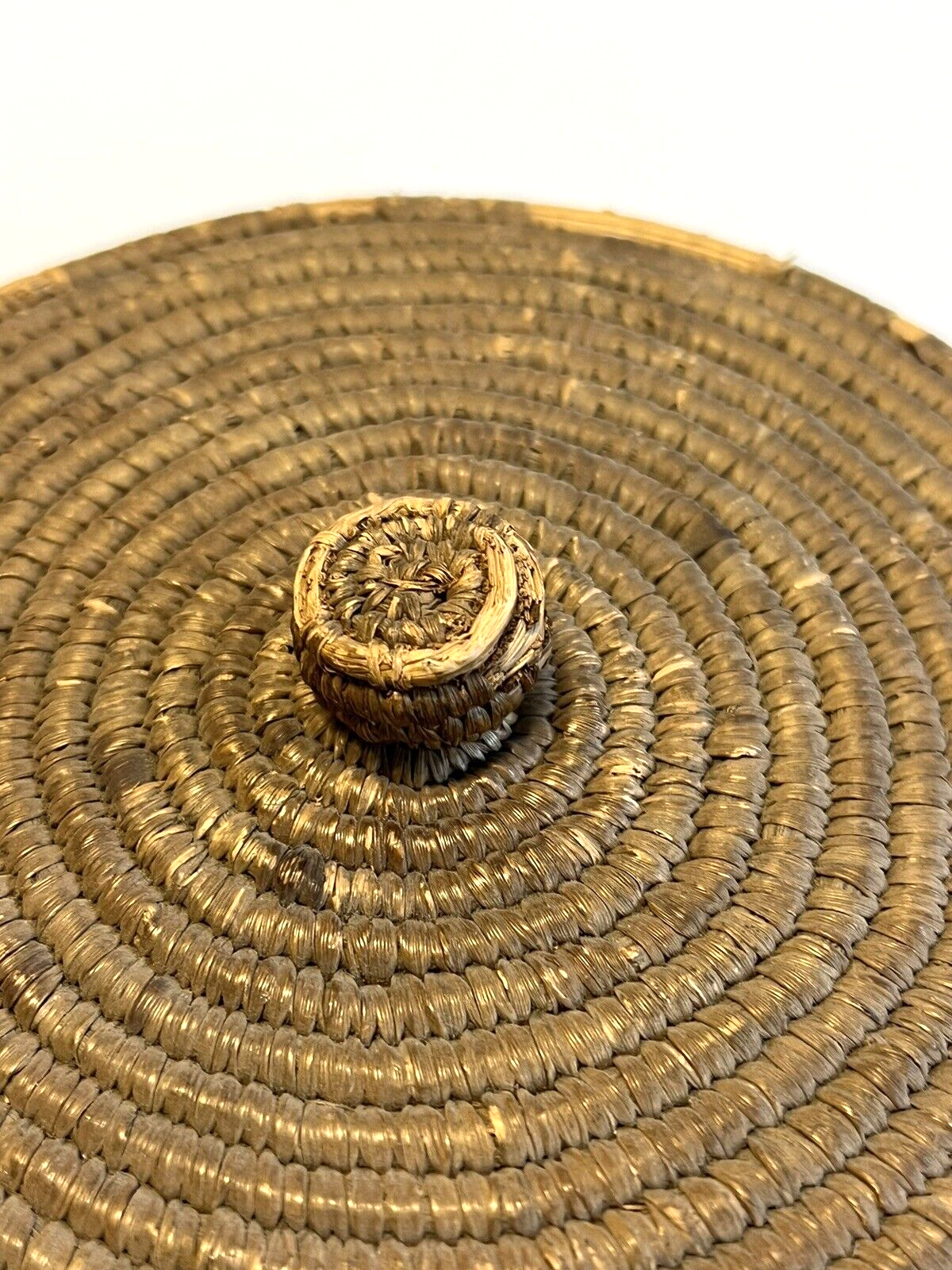 Native American Alaskan Indian Inuit Basket; Embroidery; Large; Late 1800's