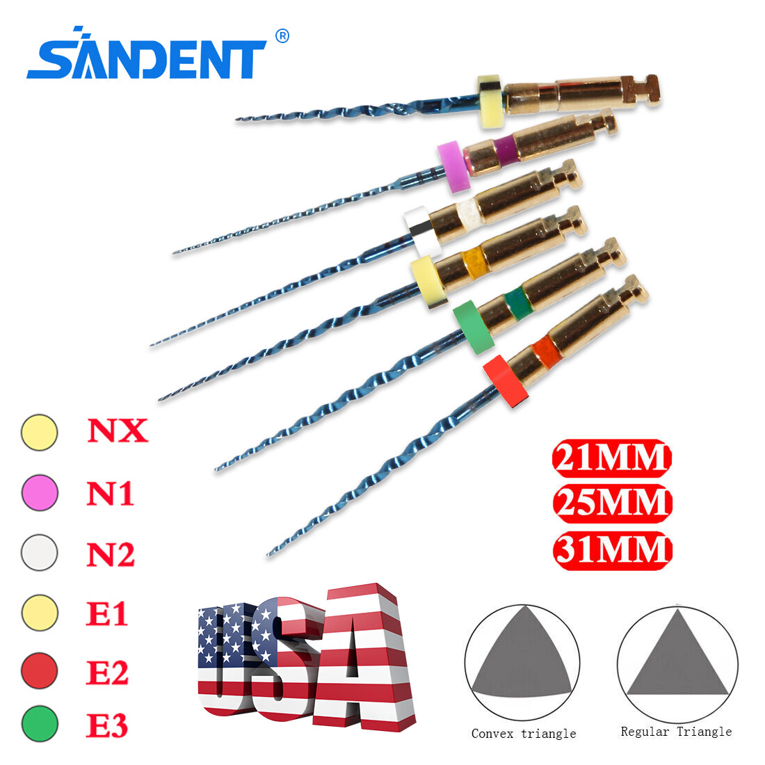 USA Dental NiTi Super Files Rotary Endodontic Endo Motor Root Canal 21/25/31MM