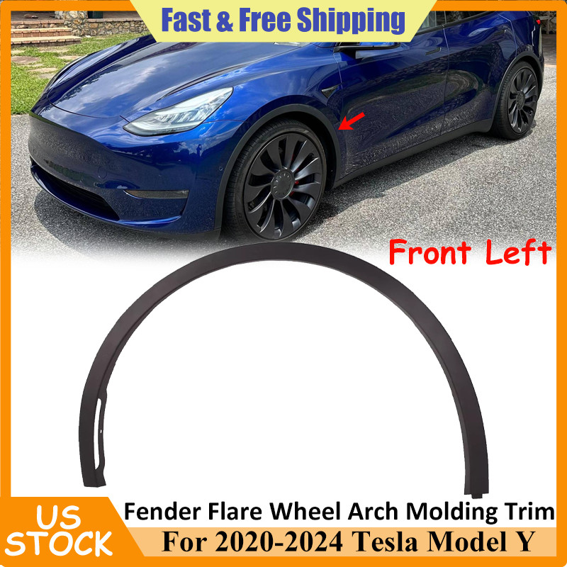 Front Left Fender Flare Wheel Arch Molding Trim Fit For Tesla Model Y 2020-2024