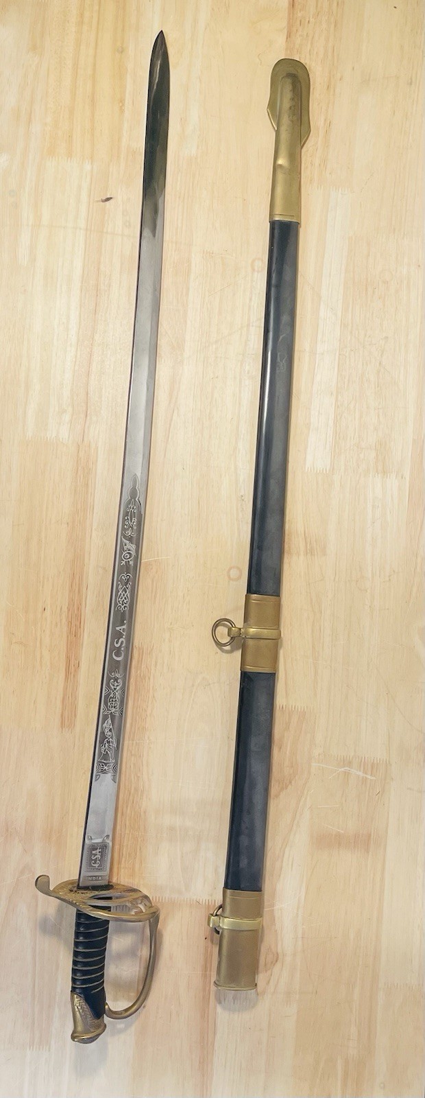 High Quality Replica Reenactment Confederate Saber sword 39 Inches Long