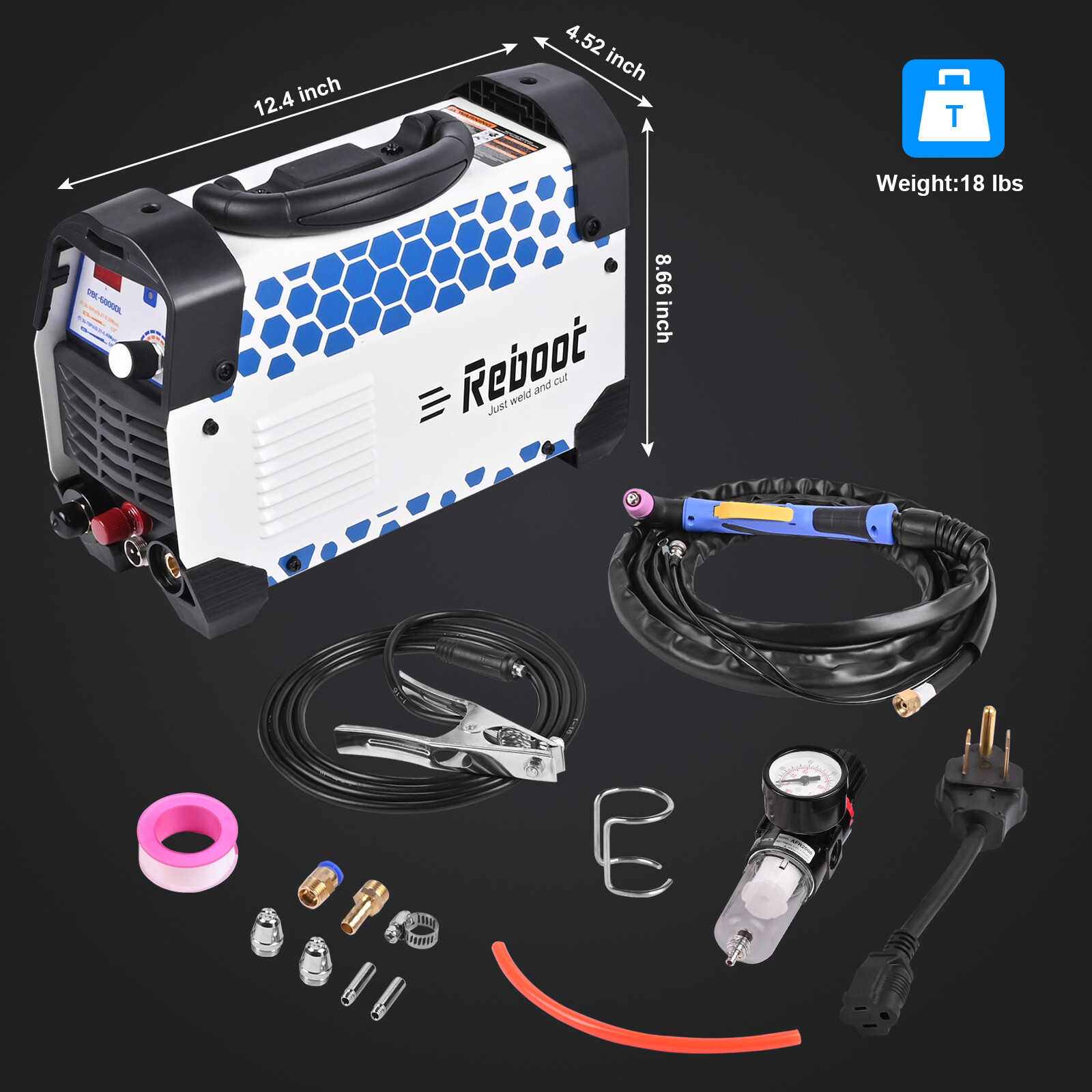 Reboot Plasma Cutter Non Touch 60 Amp CUT50DL 1/2" Clean Cut Plasma Pilot Arc US