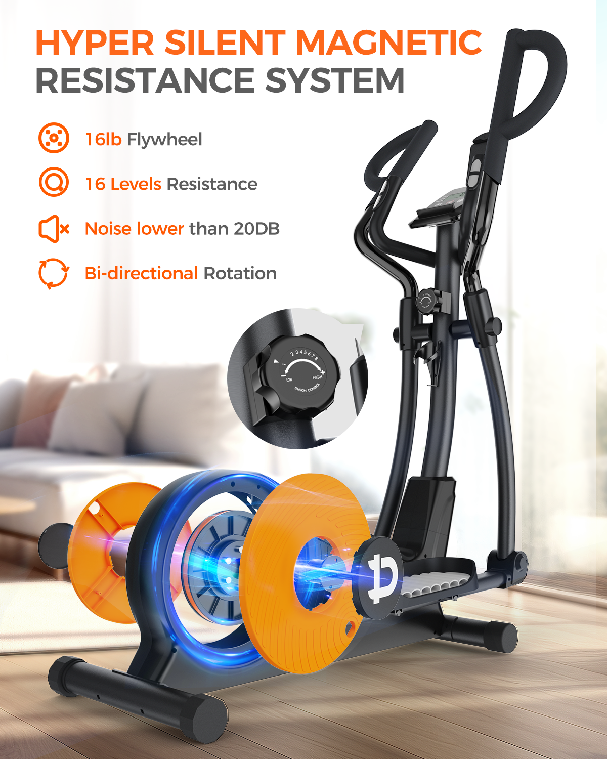 Home Elliptical Machine Elliptical Machines Hyper Quiet Magnetic Driving System