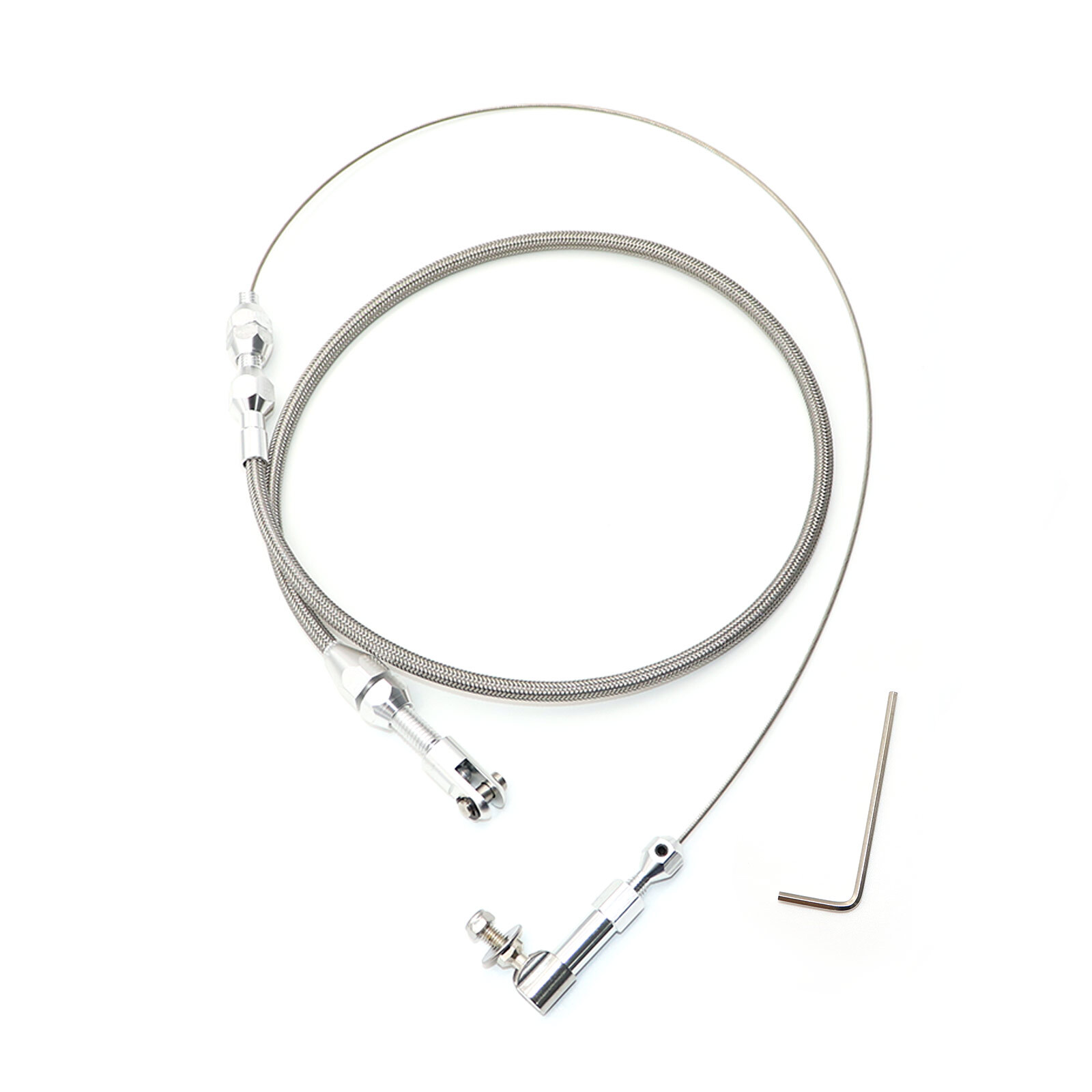 24" THROTTLE CABLE BRAIDED STAINLESS STEEL UNIVERSAL ACCELERATOR FORD, CHEVY