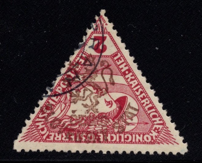 Czechoslovakia 1918 Hluboka Mares local ovp on Austrian empire used seldom