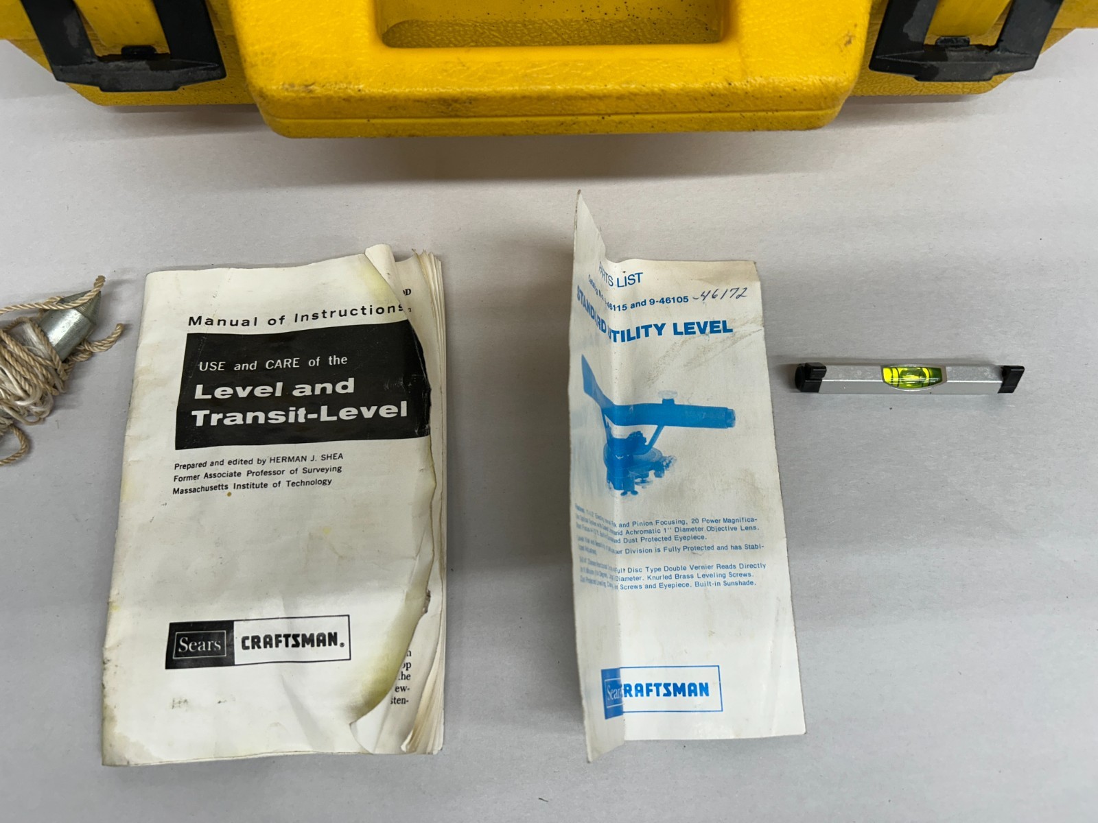 Vintage Sears Craftsman Transit Level Model 789.46172 With Case And Manual
