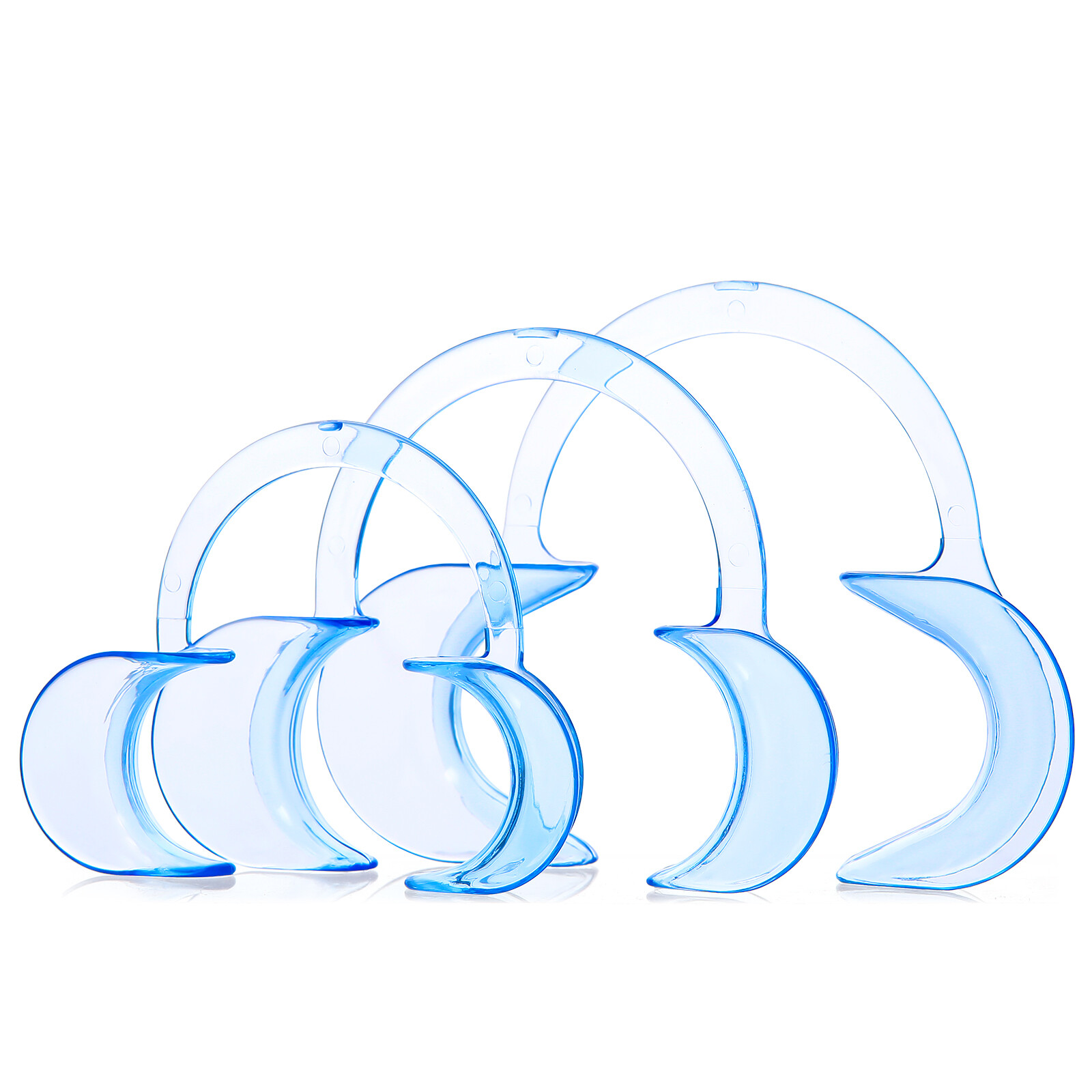 3pcs/set Dental C-type Cheek Retractor Mouth Opener Autoclavable S+M+L Blue