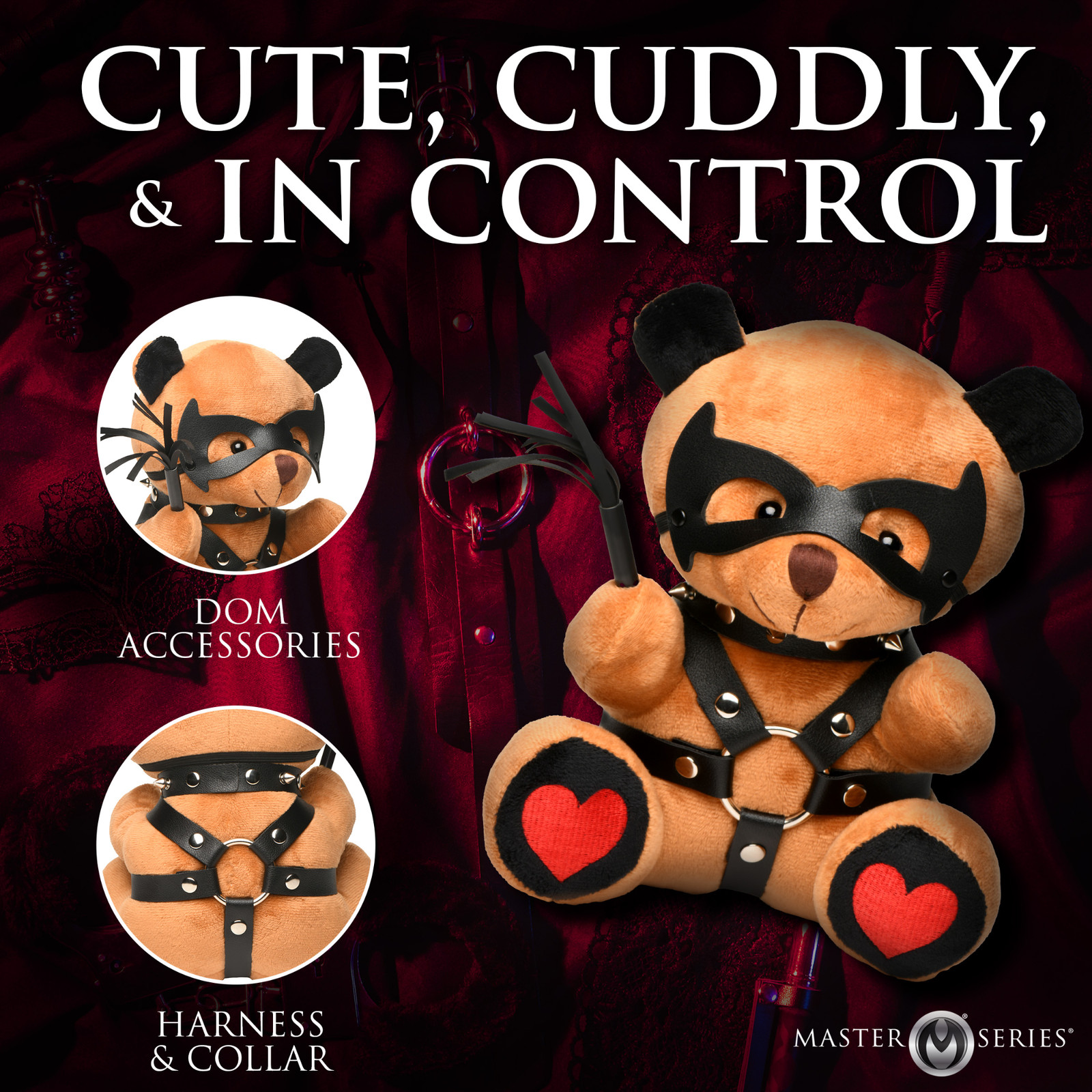 Bachelorette Dom Teddy Soft Plush Bear Naughty Fun Gag Gift Novelty Item