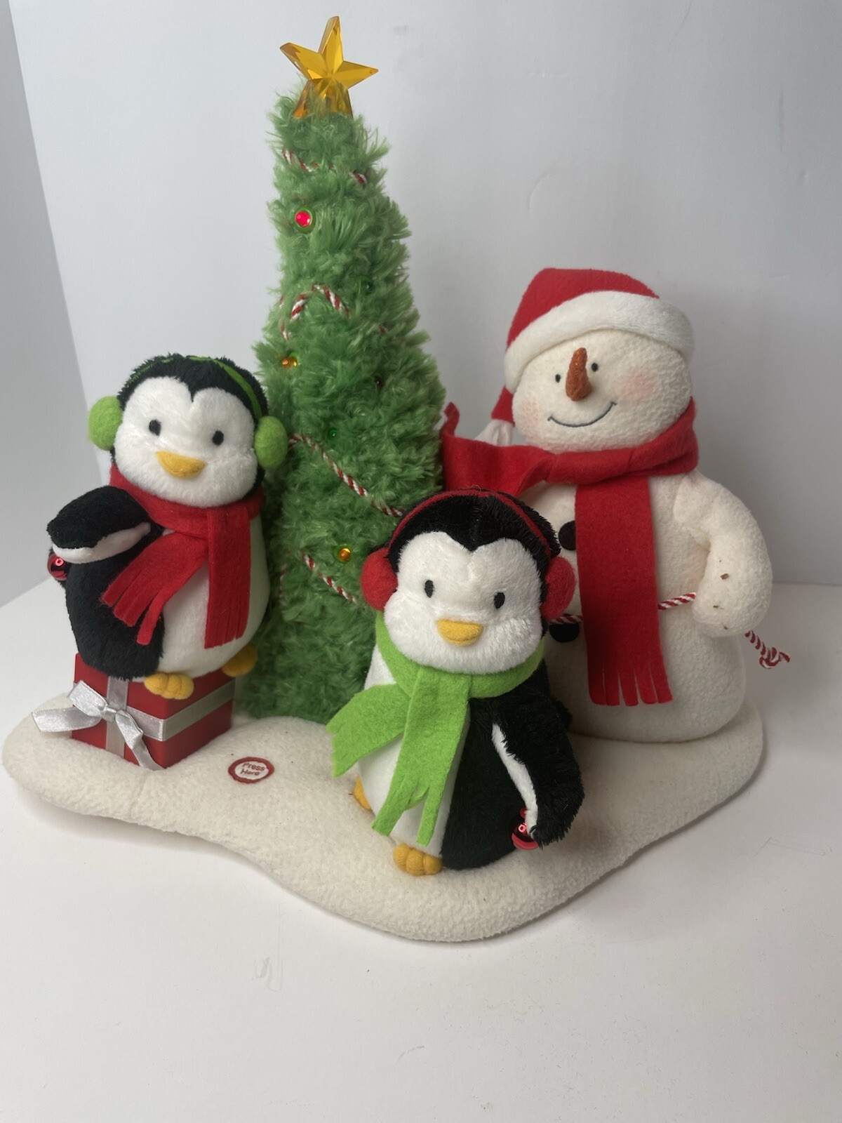 Vintage Jingle Pals Animated Musical Light Up Plush Snowman & Penguins Hallmark