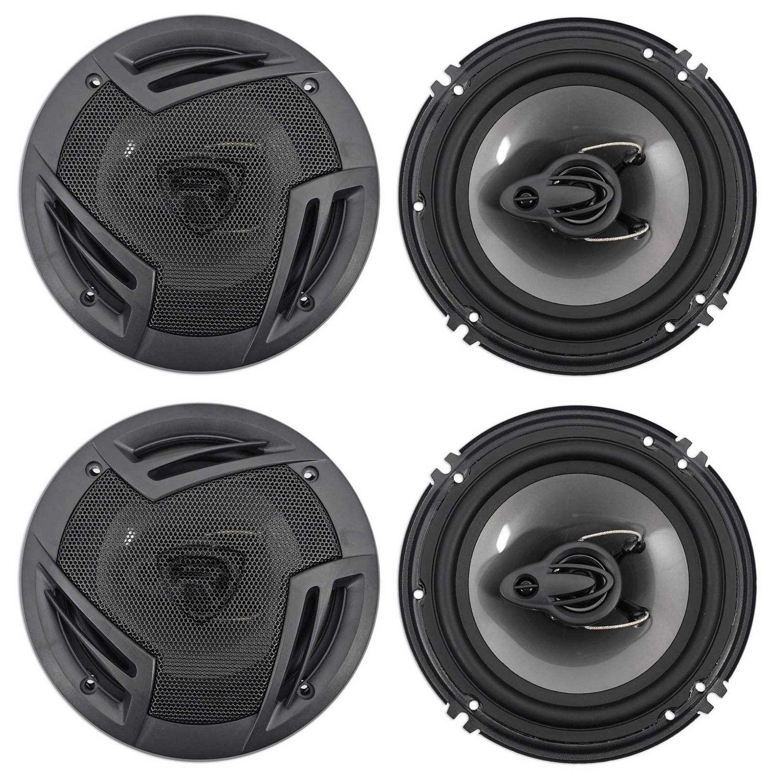 (4) Rockville RV6.3A 6.5" 3-Way Car Speakers 750 Watts/140 Watts RMS CEA Rated