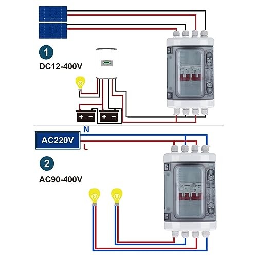 2 in 2 Out DC Miniature Circuit Breaker with Junction Box PV Solar 63A